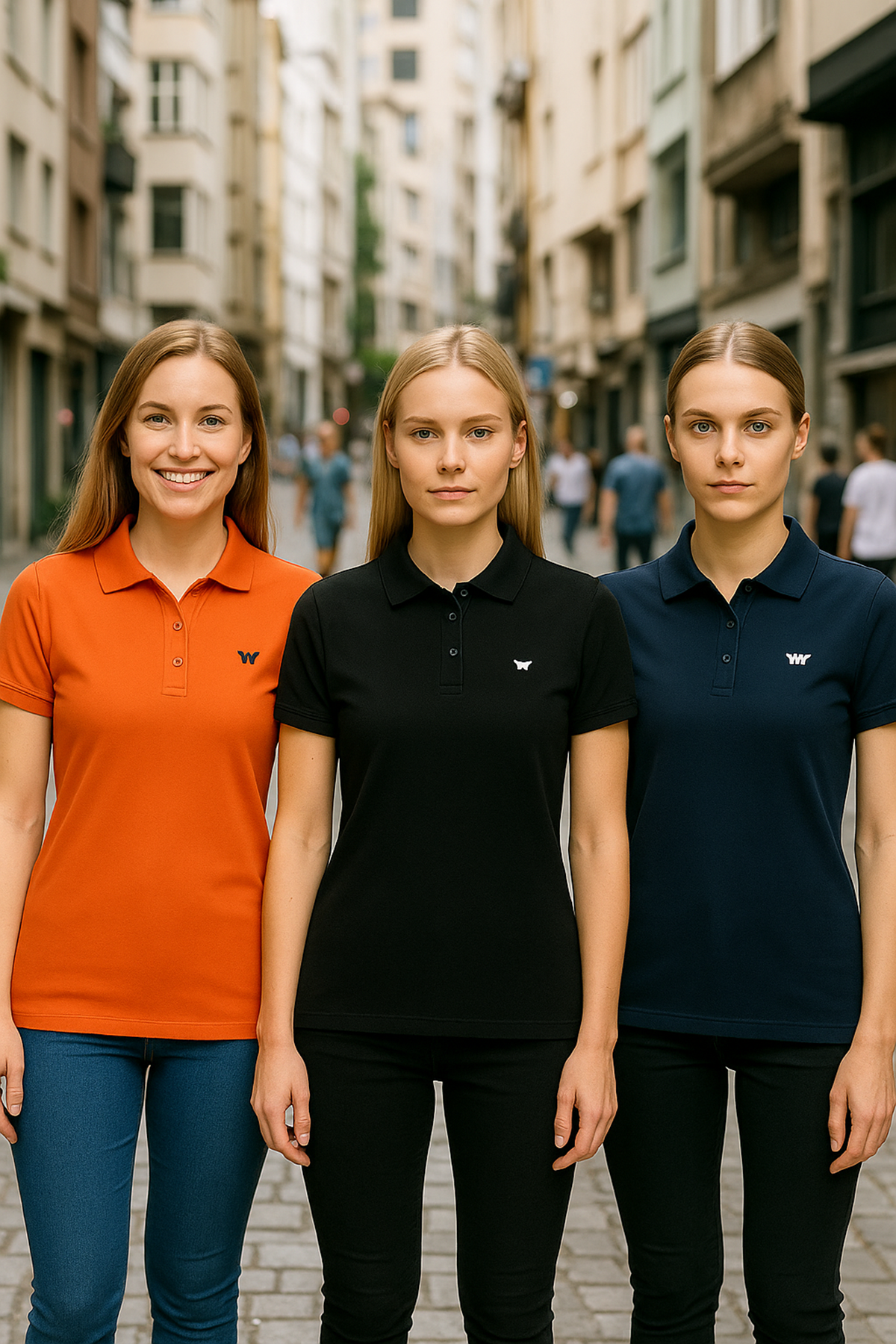 Kadın 3 Lü Paket Basic Kısa Kol Düz Polo Yaka Tişört