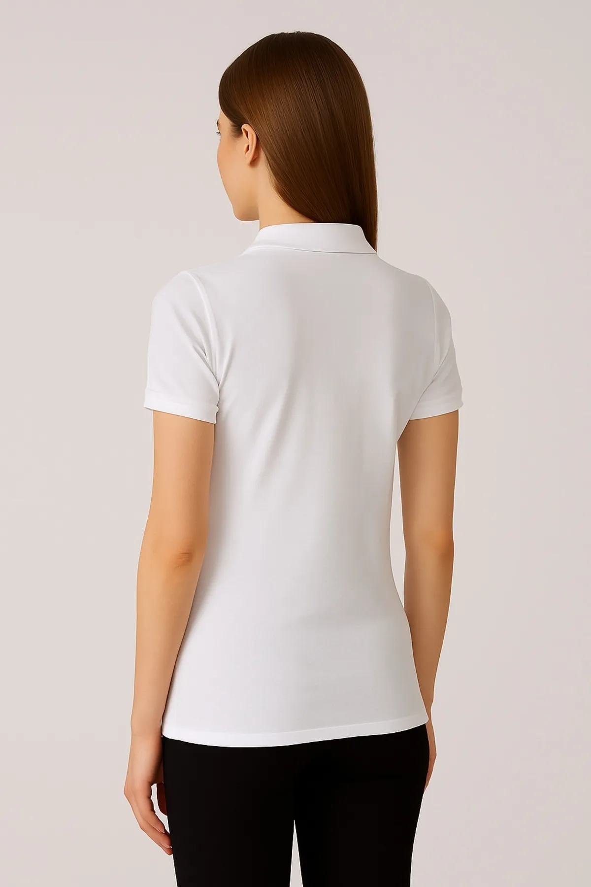 Kadın 3 Lü Paket Yazlık Basic Düz Polo Yaka Tişört