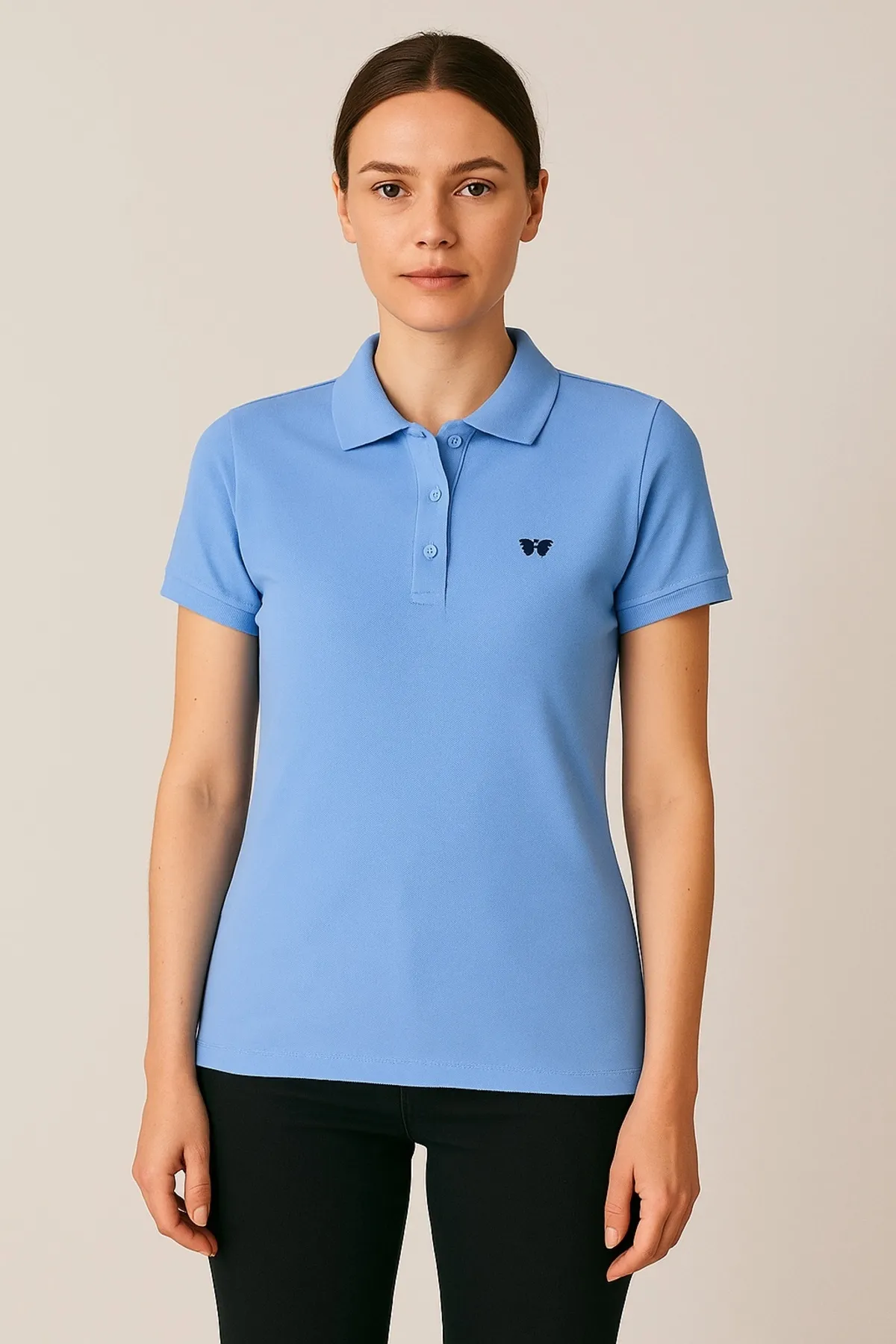 Kadın 3 Lü Paket Yazlık Basic Düz Polo Yaka Tişört