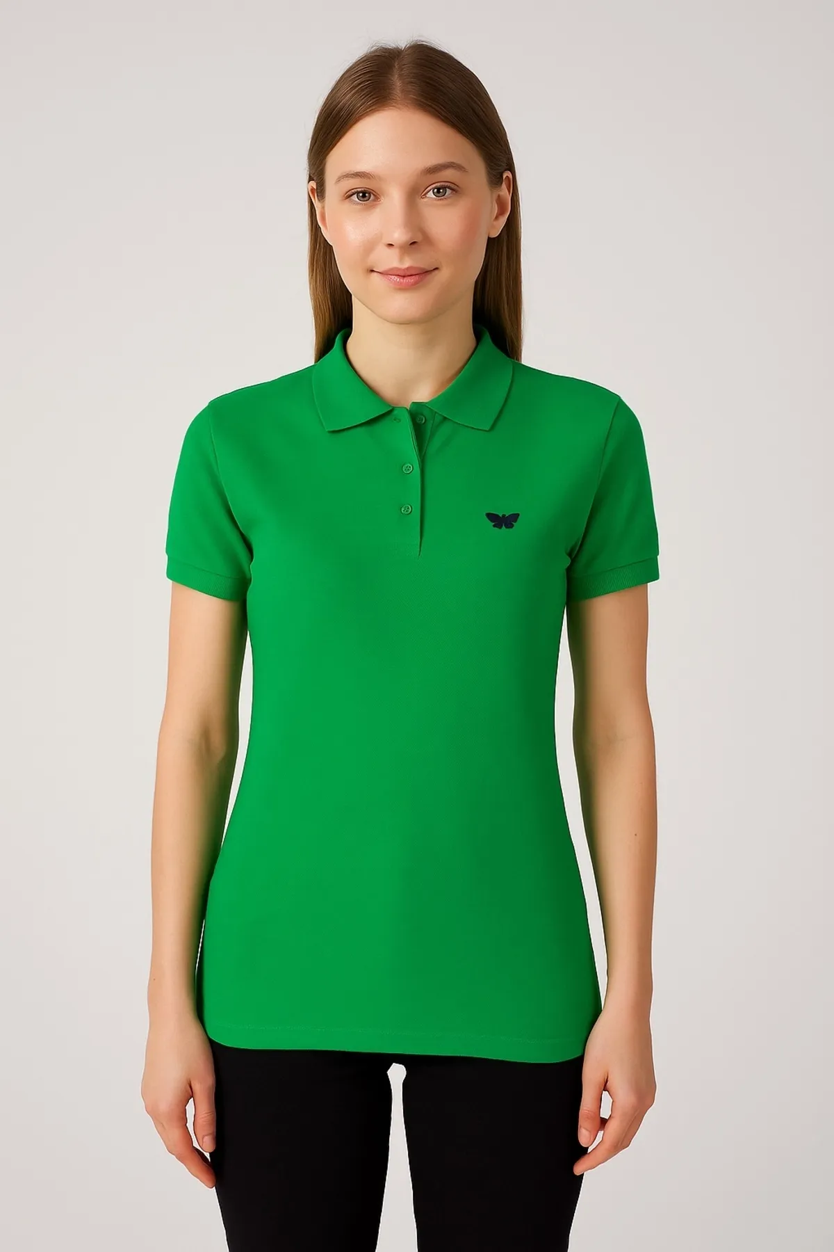 Kadın 3 Lü Paket Yazlık Basic Düz Polo Yaka Tişört