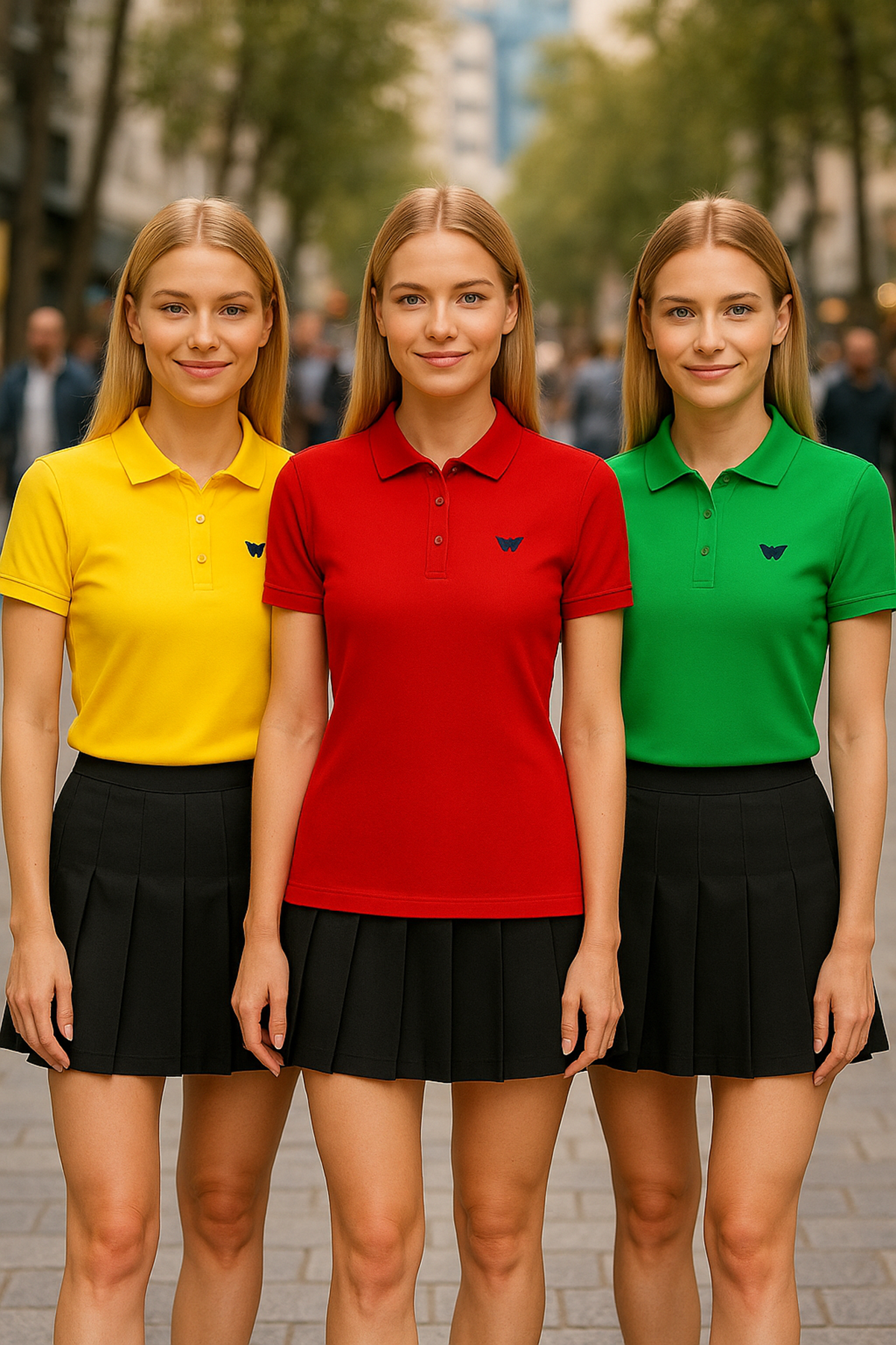 Kadın Yazlık 3 Lü Paket Basic Arma Polo Yaka Tişört