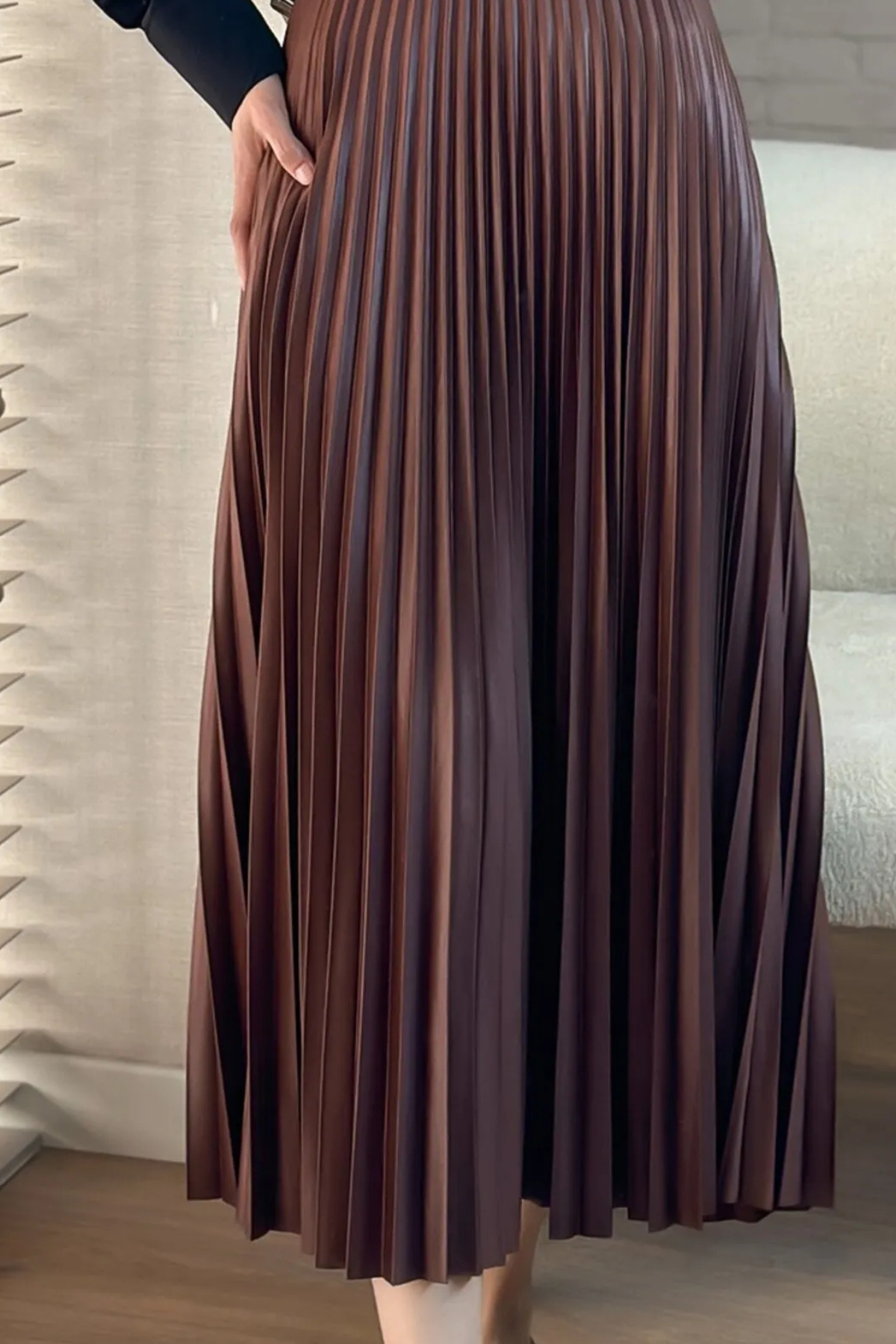 Kadın 3Lü Paket Lastikli Pilise Bol Yazlık Uzun Etek