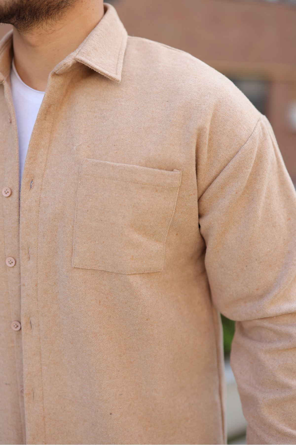 Erkek Kışlık Günlük Basic Oduncu Taş Kaşe Ceket