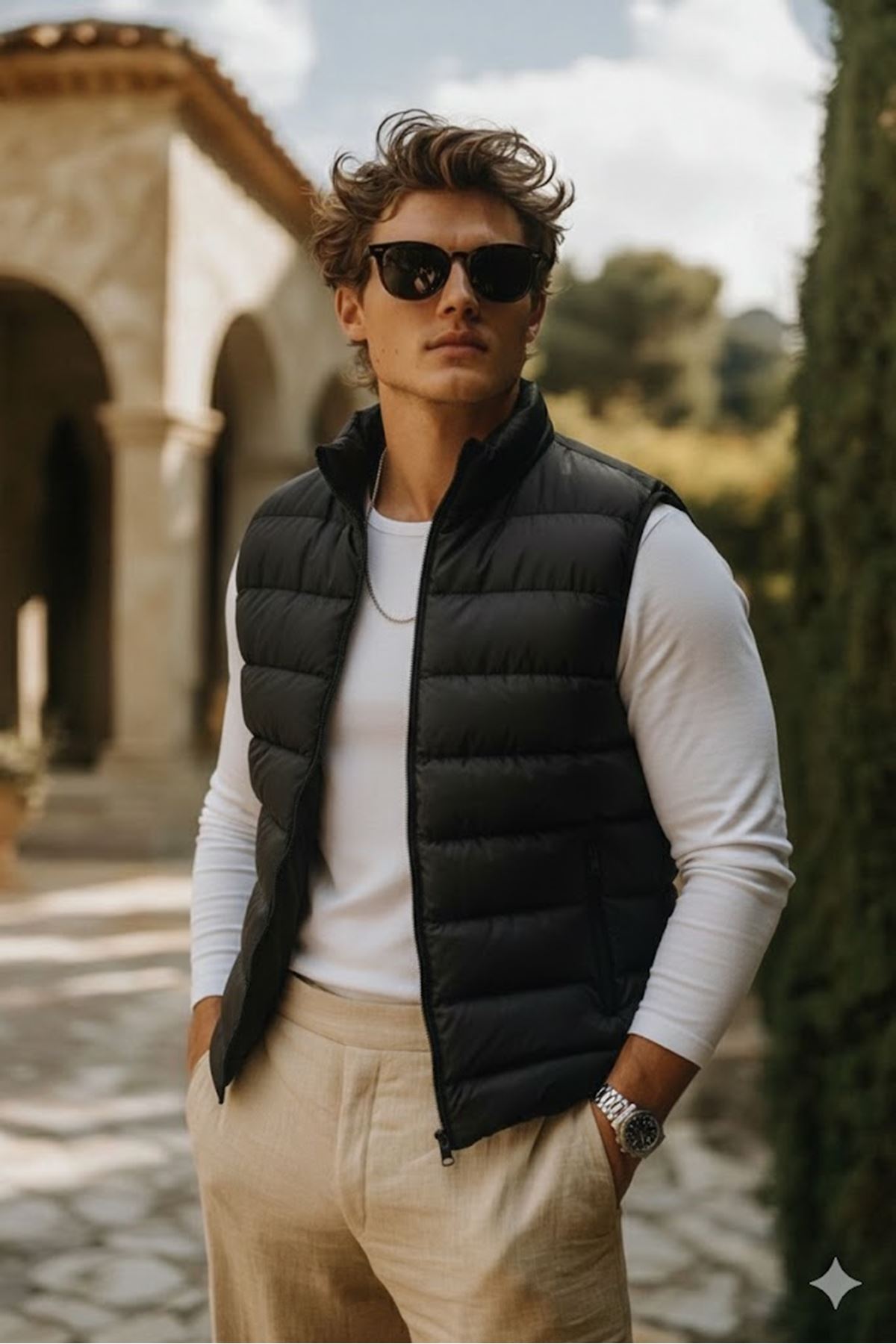 Erkek Kışlık Premium Trend Fermuarlı Siyah Şişme Yelek