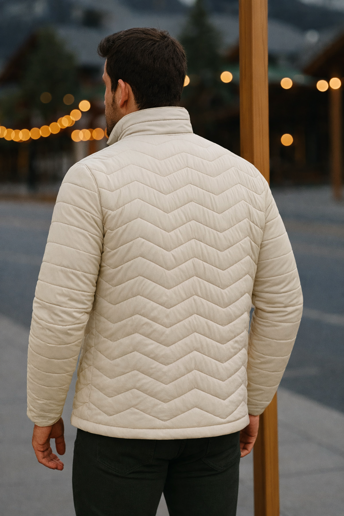 Erkek Trend Premium Krem Şişme Mont