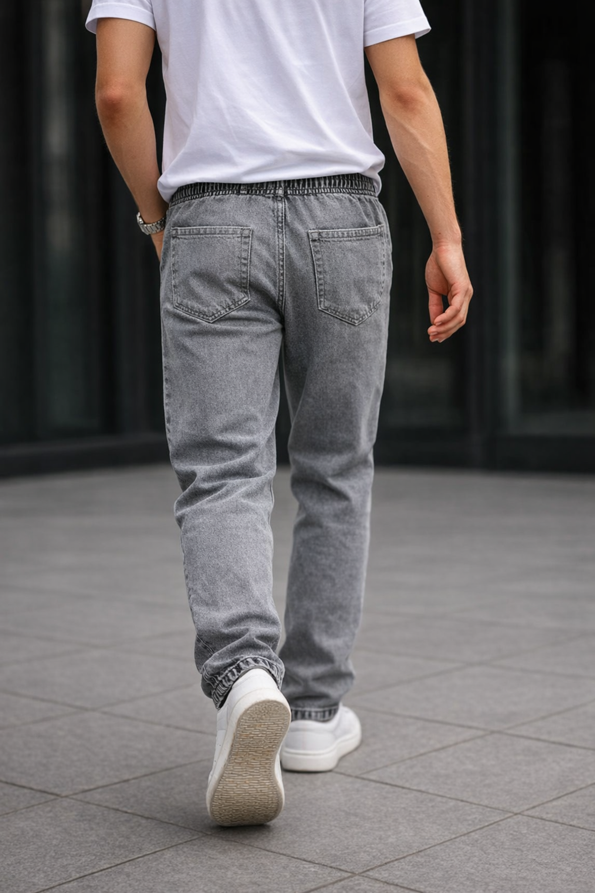 Erkek Günlük Premium Gri Baggy Pantolon