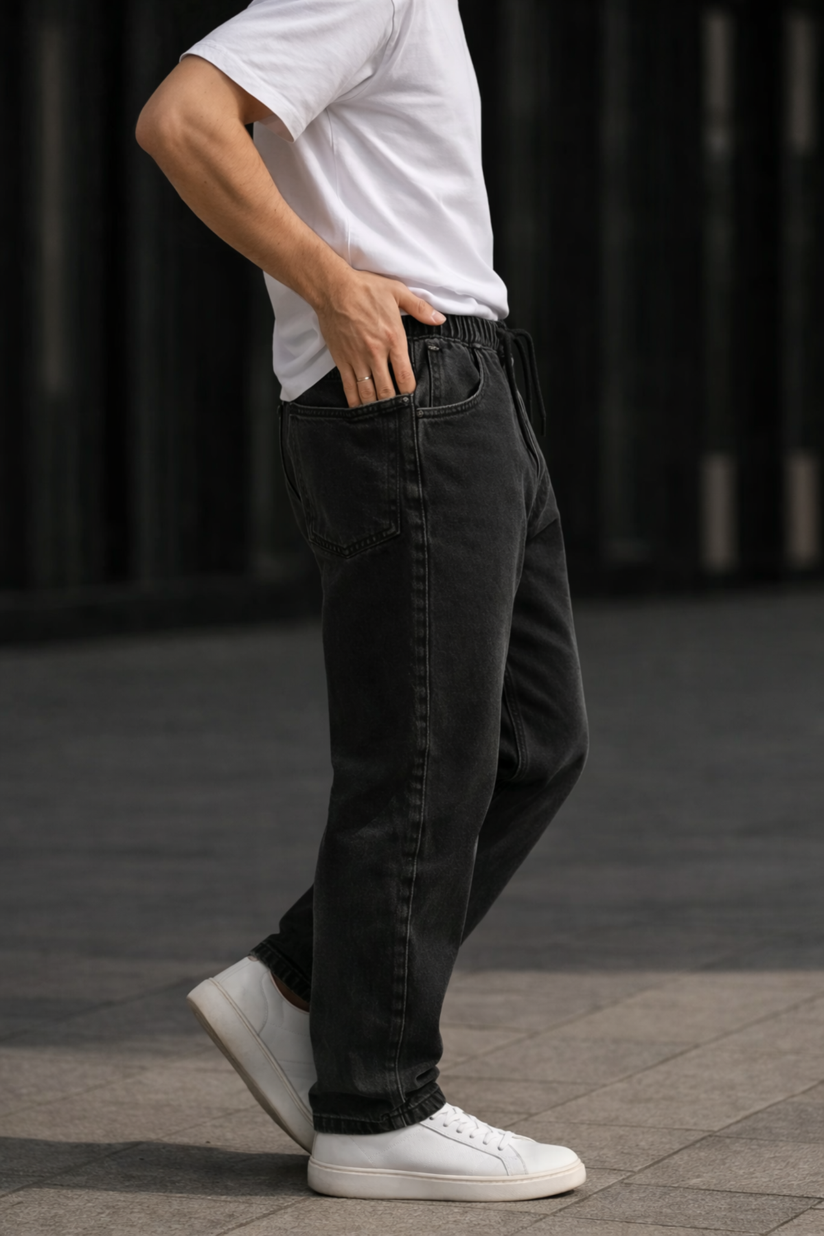 Erkek Günlük Premium Siyah Baggy Pantolon