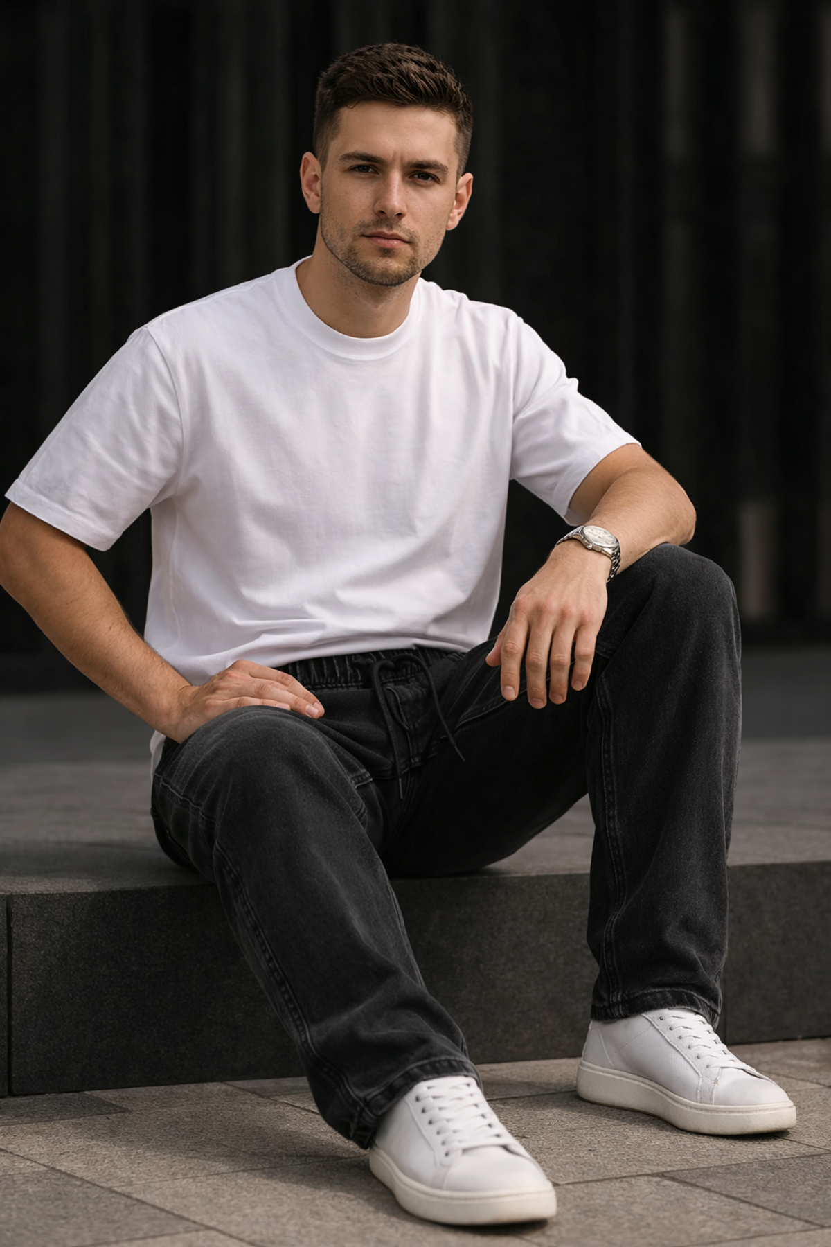 Erkek Günlük Premium Siyah Baggy Pantolon