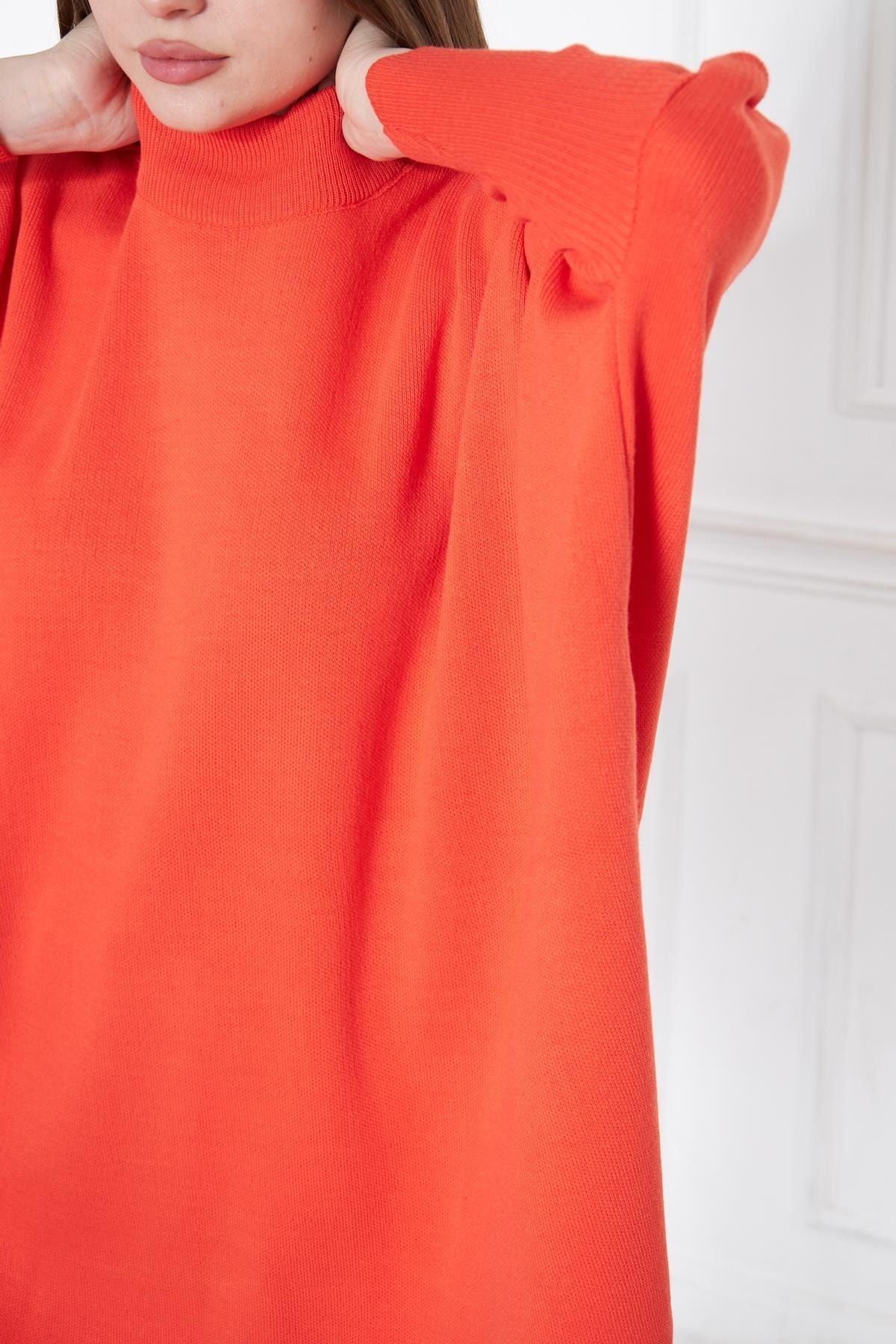 Kadın Yandan Yırtmaçlı Oversize Panço Kazak