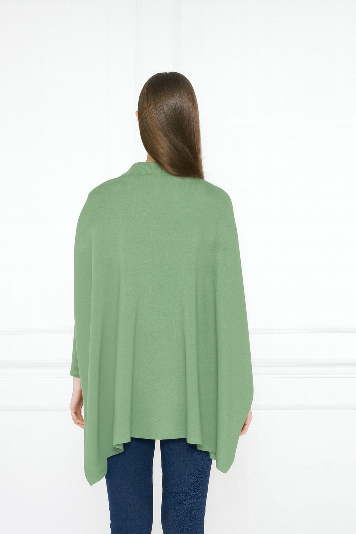 Kadın Yandan Yırtmaçlı Oversize Panço Kazak