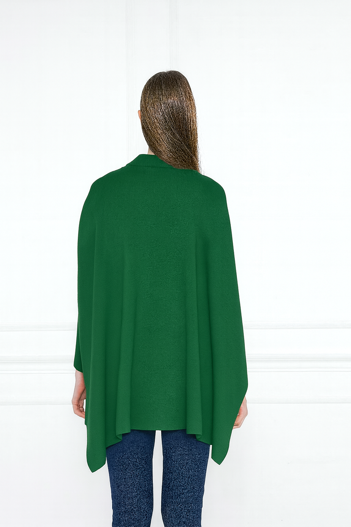 Kadın Yandan Yırtmaçlı Oversize Panço Kazak