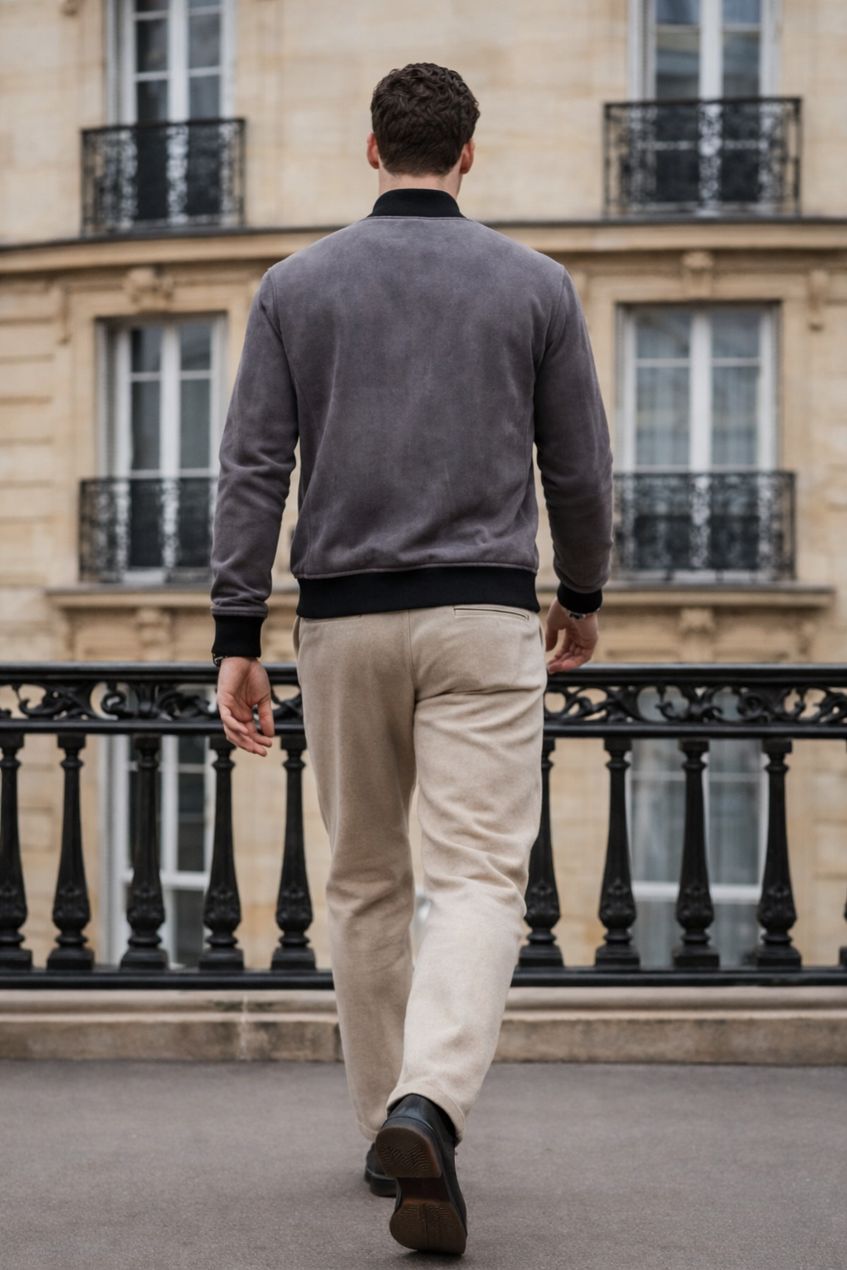 Erkek Trend Dar Astarsız Nubuk Süet Füme Ceket