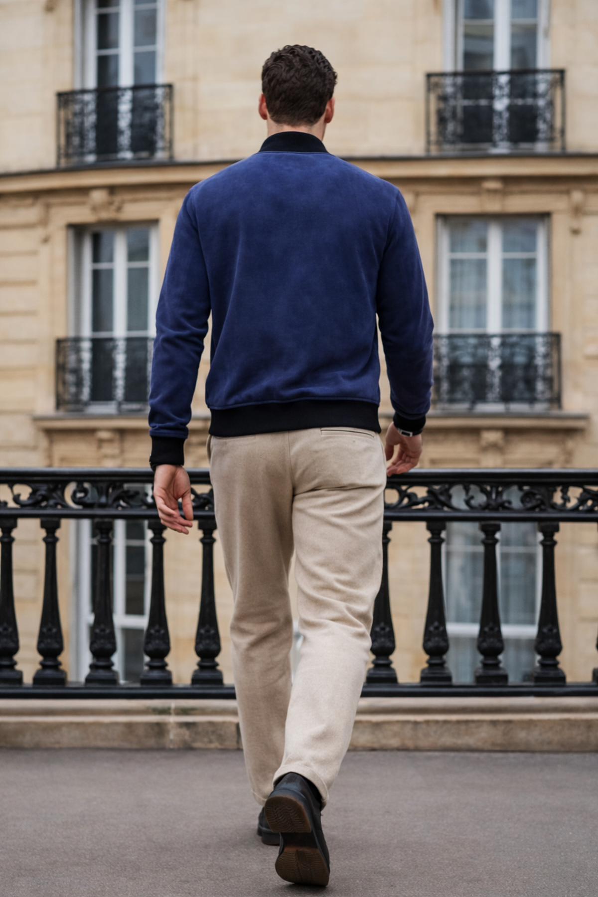 Erkek Trend Dar Astarsız Nubuk Süet Lacivert Ceket