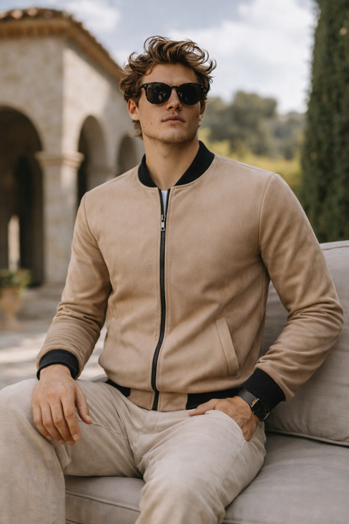 Erkek Premium Comfort Basic Nubuk Süet Kahve Ceket