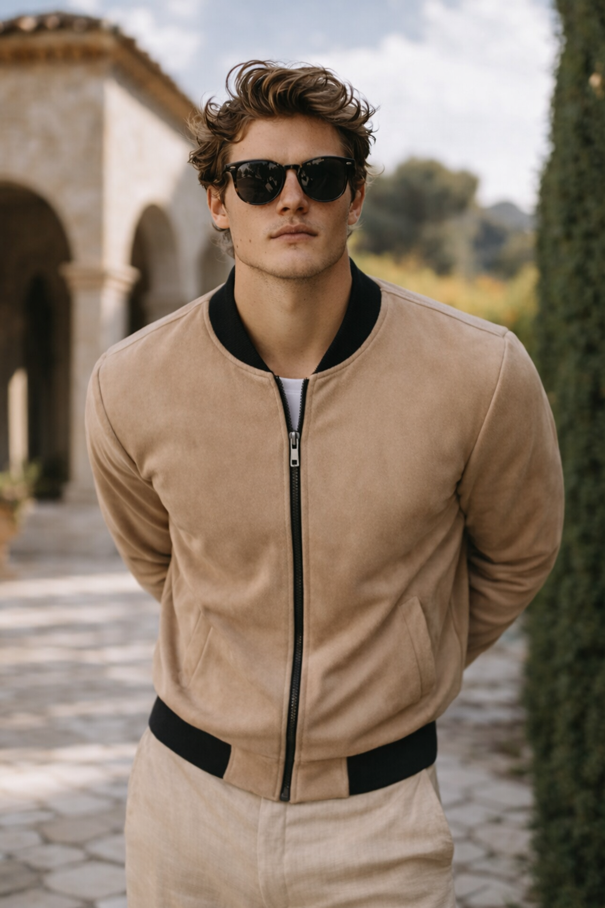 Erkek Premium Comfort Basic Nubuk Süet Kahve Ceket