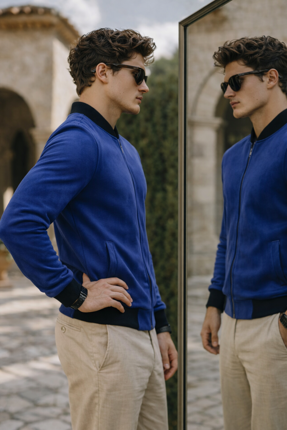 Erkek Premium Comfort Basic Nubuk Süet Lacivert Ceket