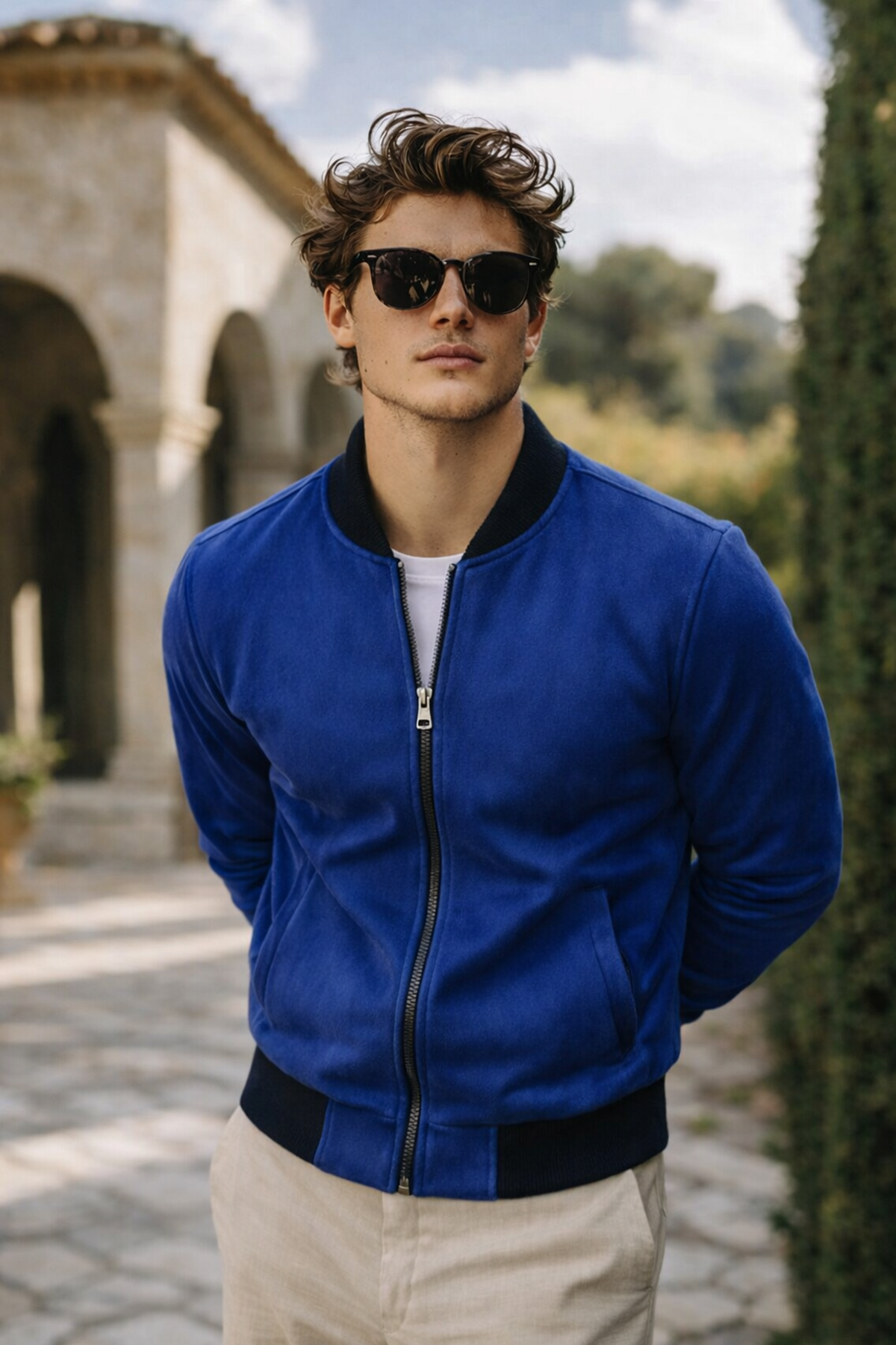 Erkek Premium Comfort Basic Nubuk Süet Lacivert Ceket