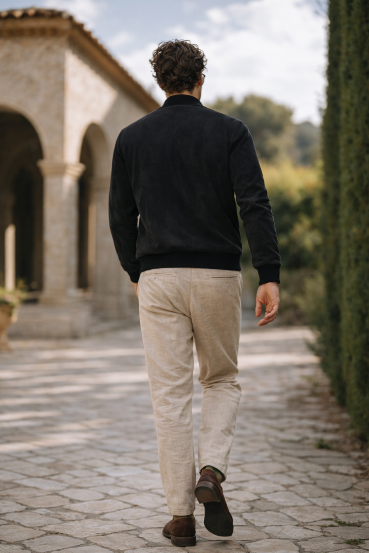 Erkek Premium Comfort Basic Nubuk Süet Siyah Ceket