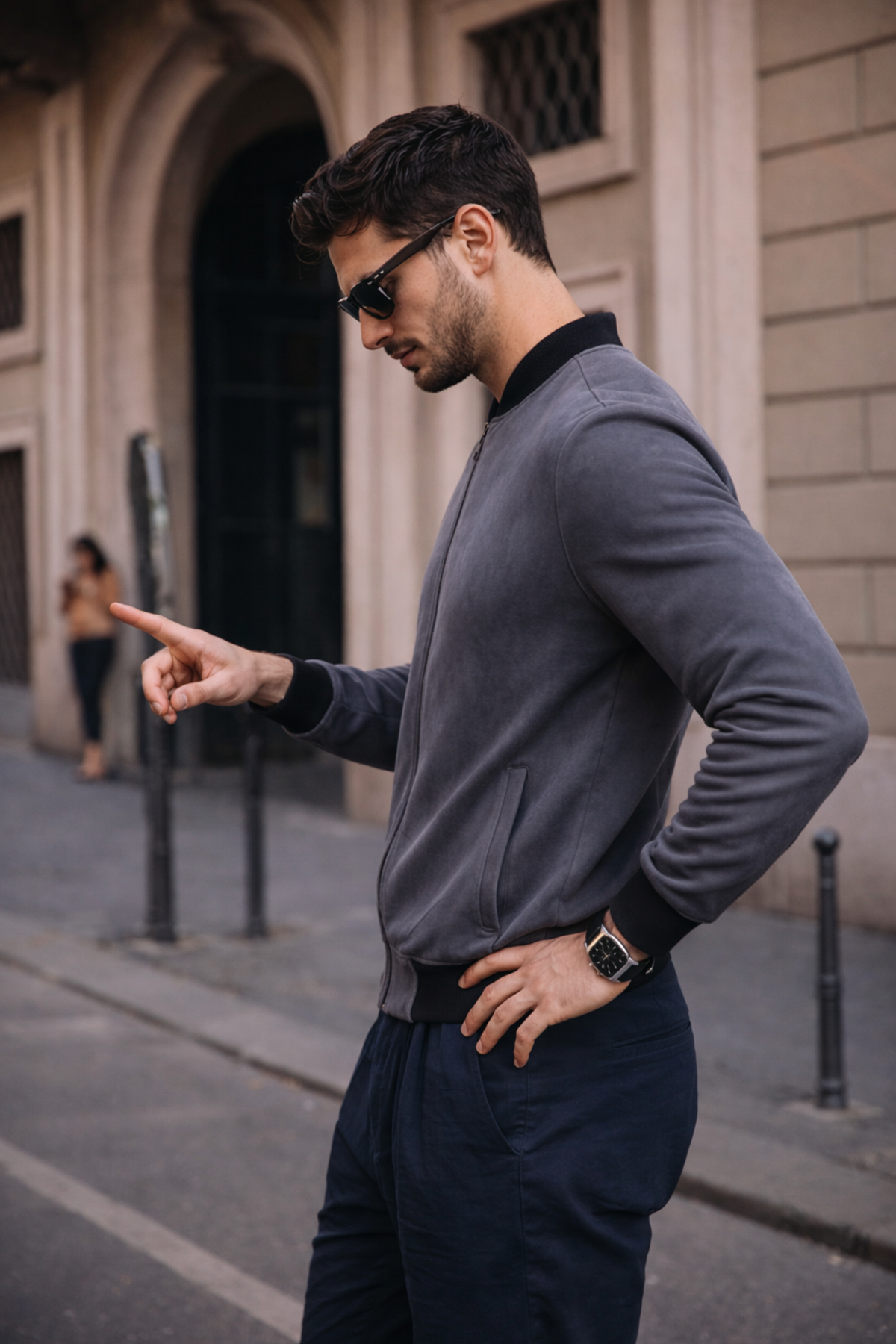 Erkek Relax Fit Füme Süet Nubuk Ceket