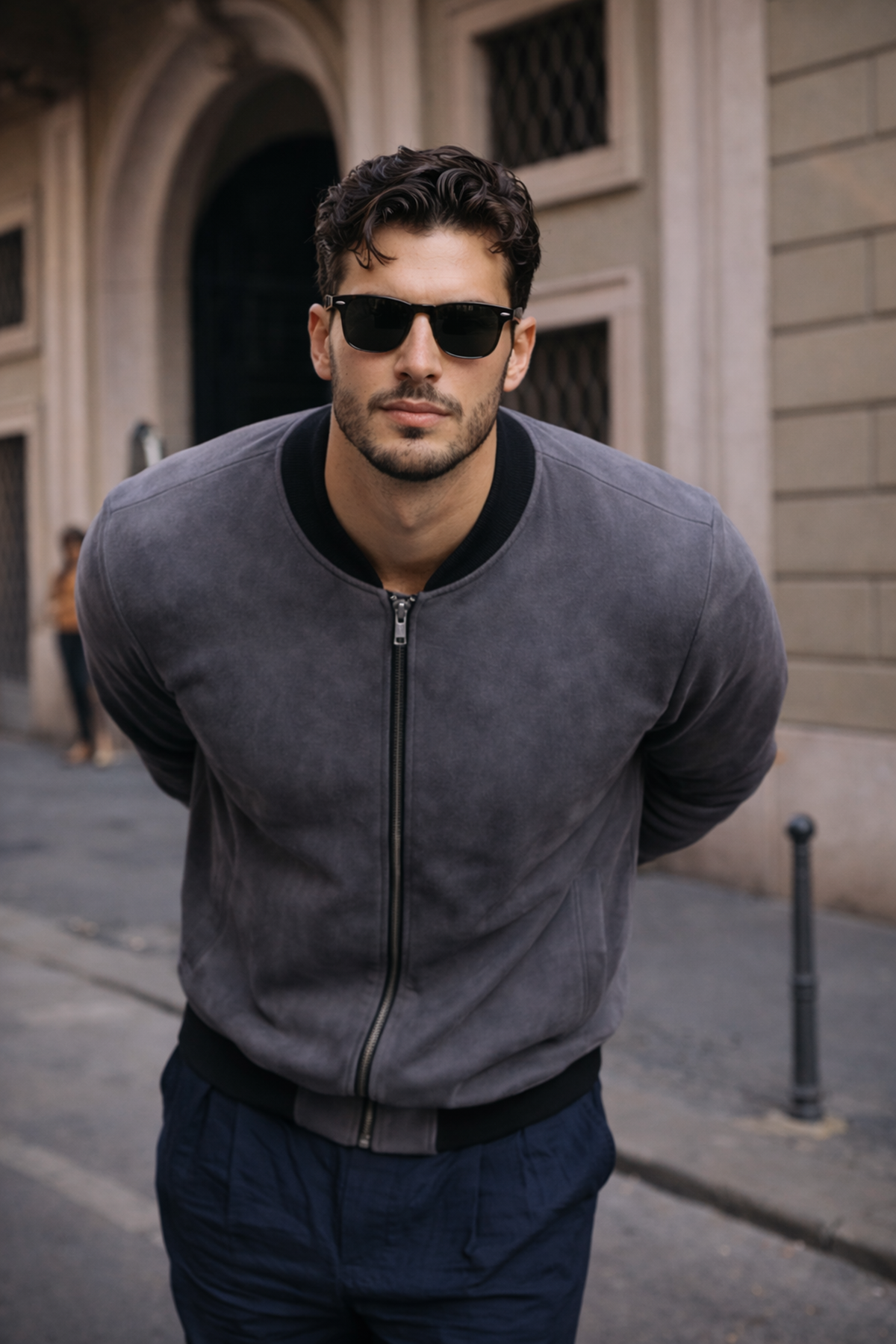 Erkek Relax Fit Füme Süet Nubuk Ceket