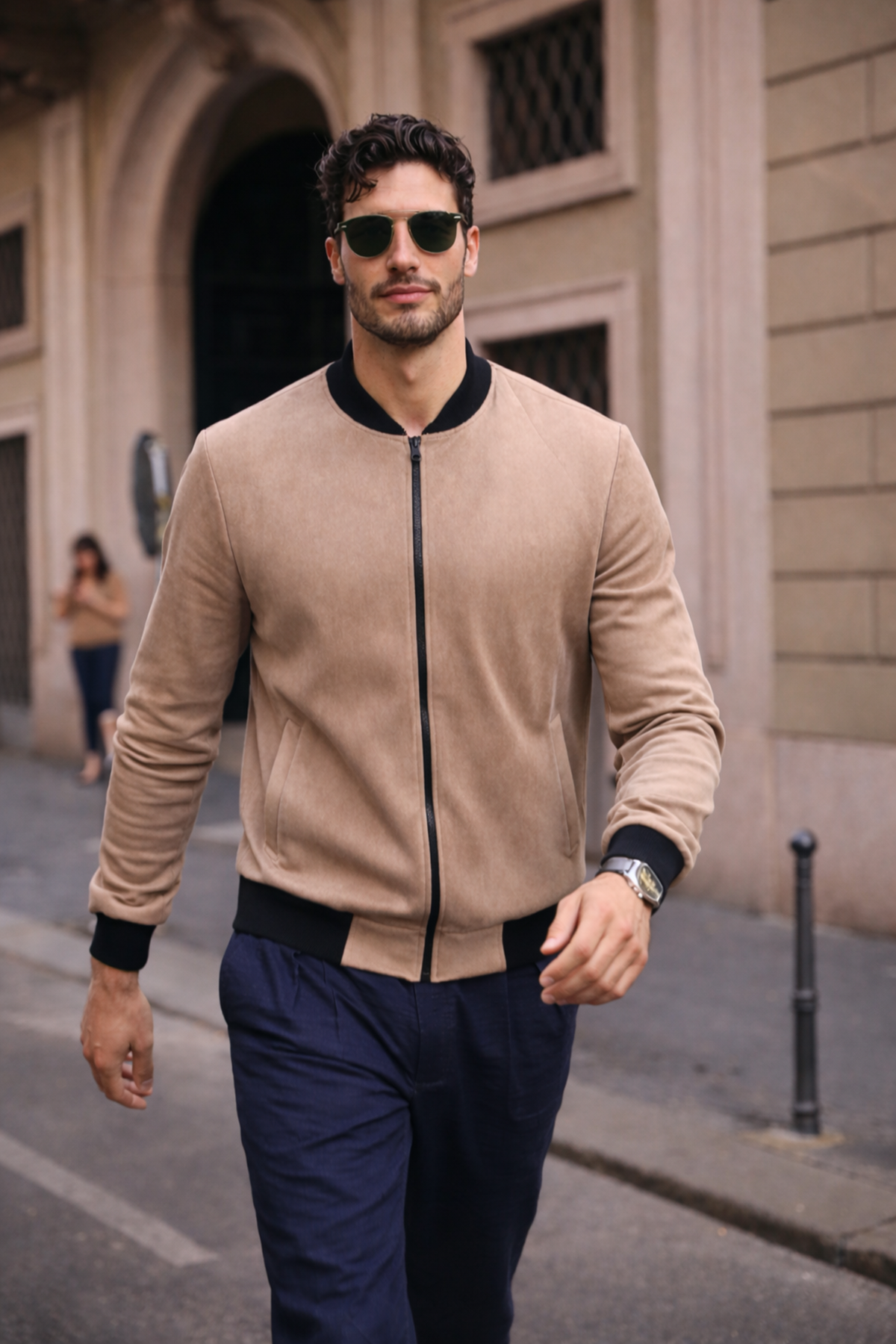 Erkek Relax Fit Kahve Süet Nubuk Ceket