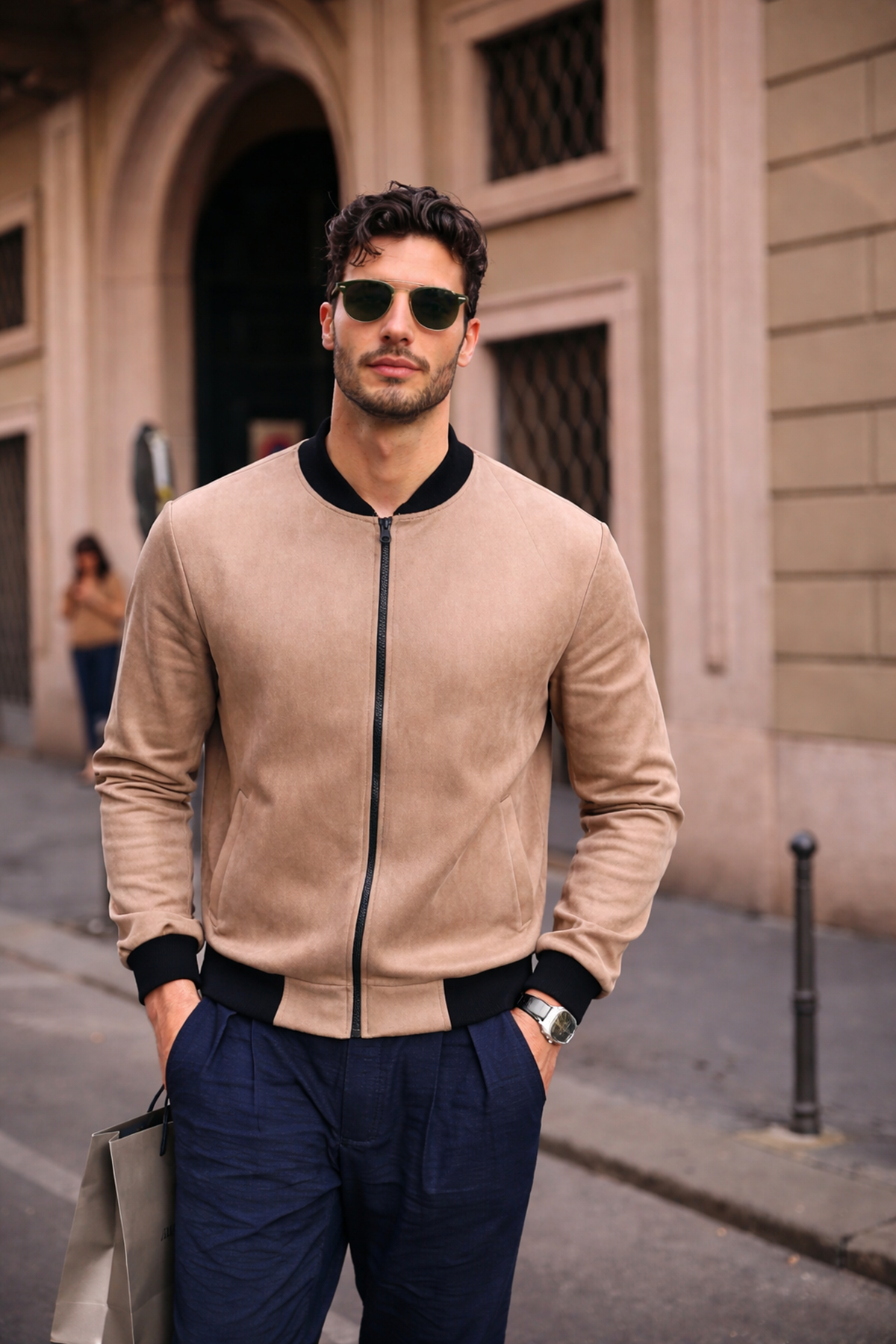 Erkek Relax Fit Kahve Süet Nubuk Ceket