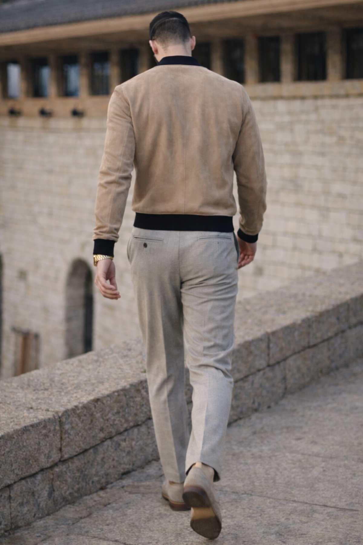 Erkek Smart Casual Kahve Nubuk Ceket