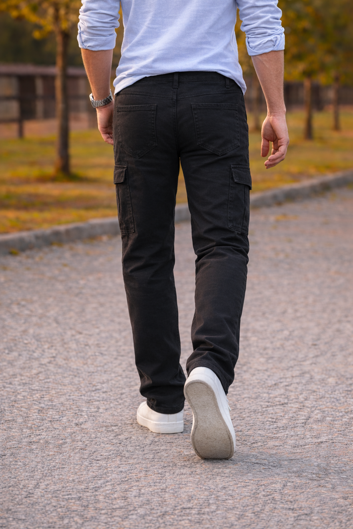 Erkek Premium Comfort Füme Kargo Baggy Pantolon