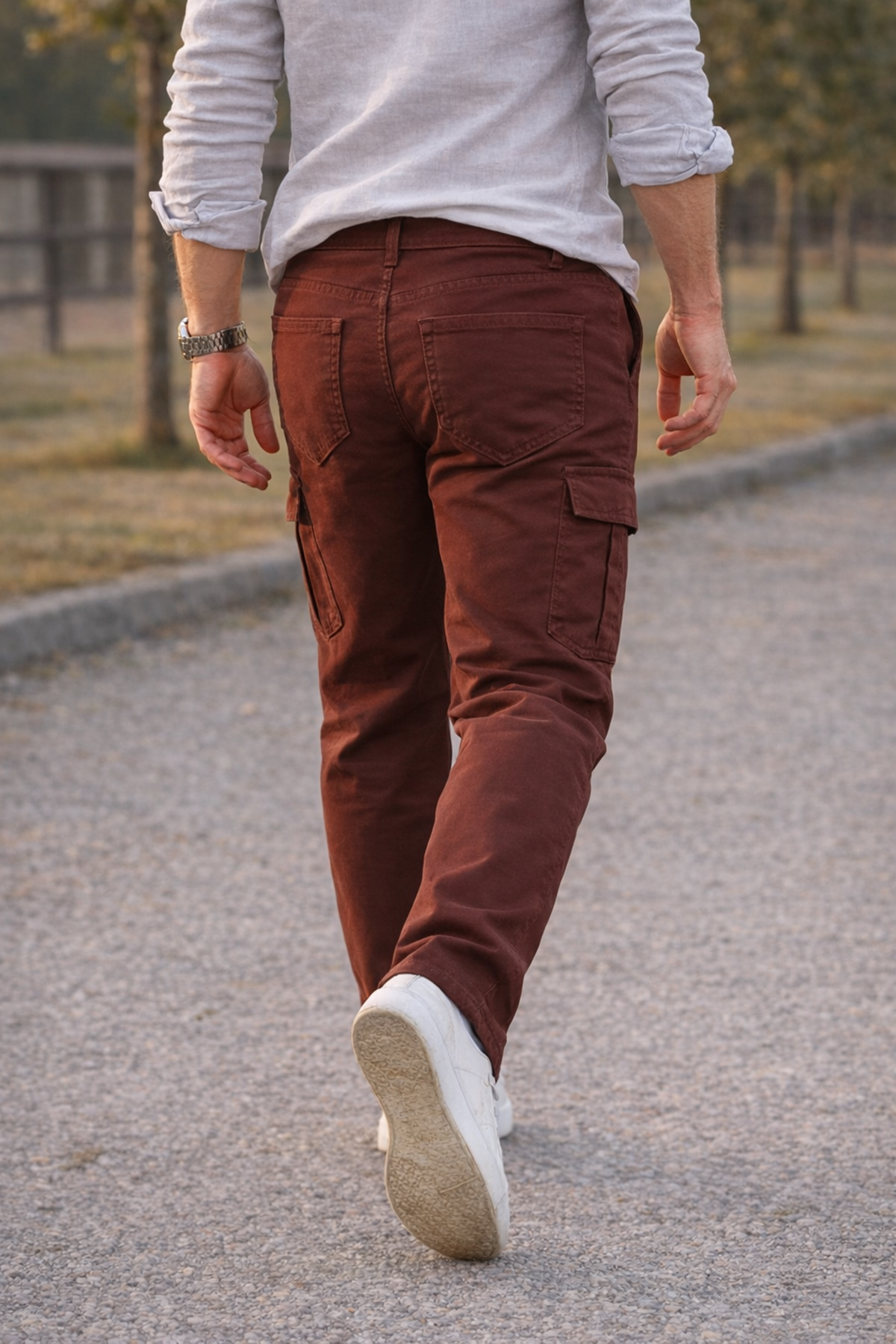 Erkek Premium Comfort Kiremit Kargo Baggy Pantolon