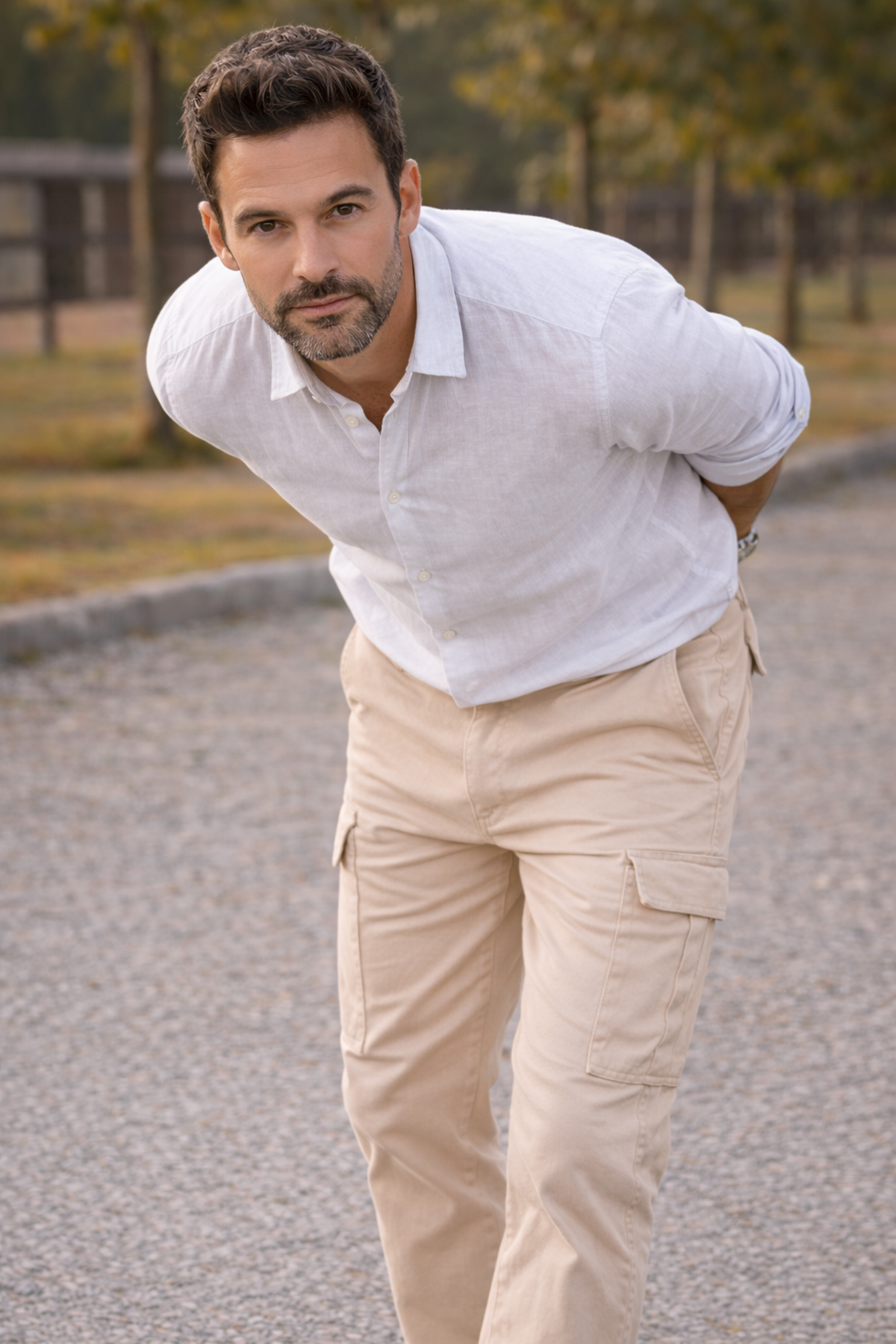 Erkek Premium Comfort Bej Kargo Baggy Pantolon