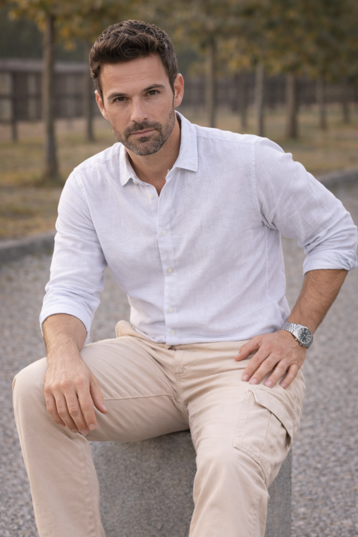 Erkek Premium Comfort Bej Kargo Baggy Pantolon