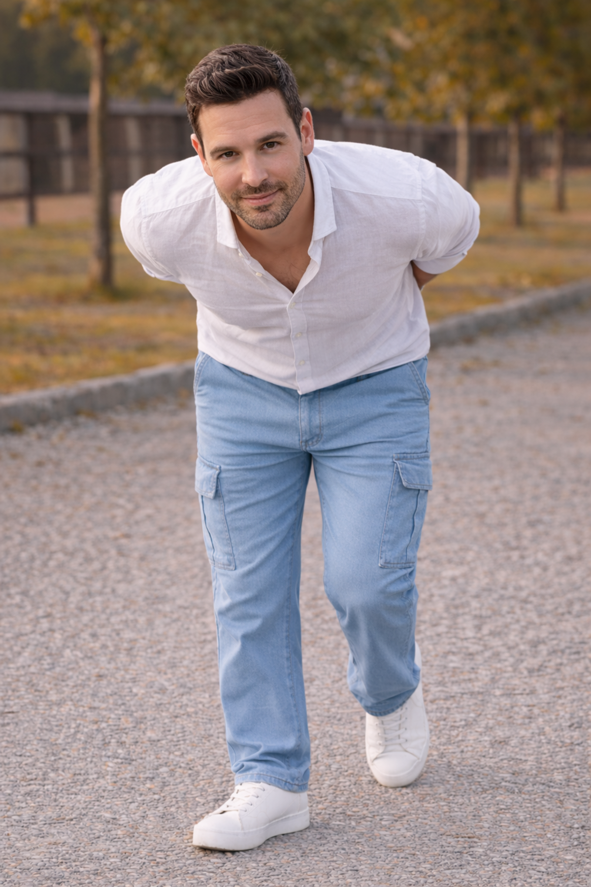 Erkek Premium Comfort B.Mavi Kargo Baggy Pantolon