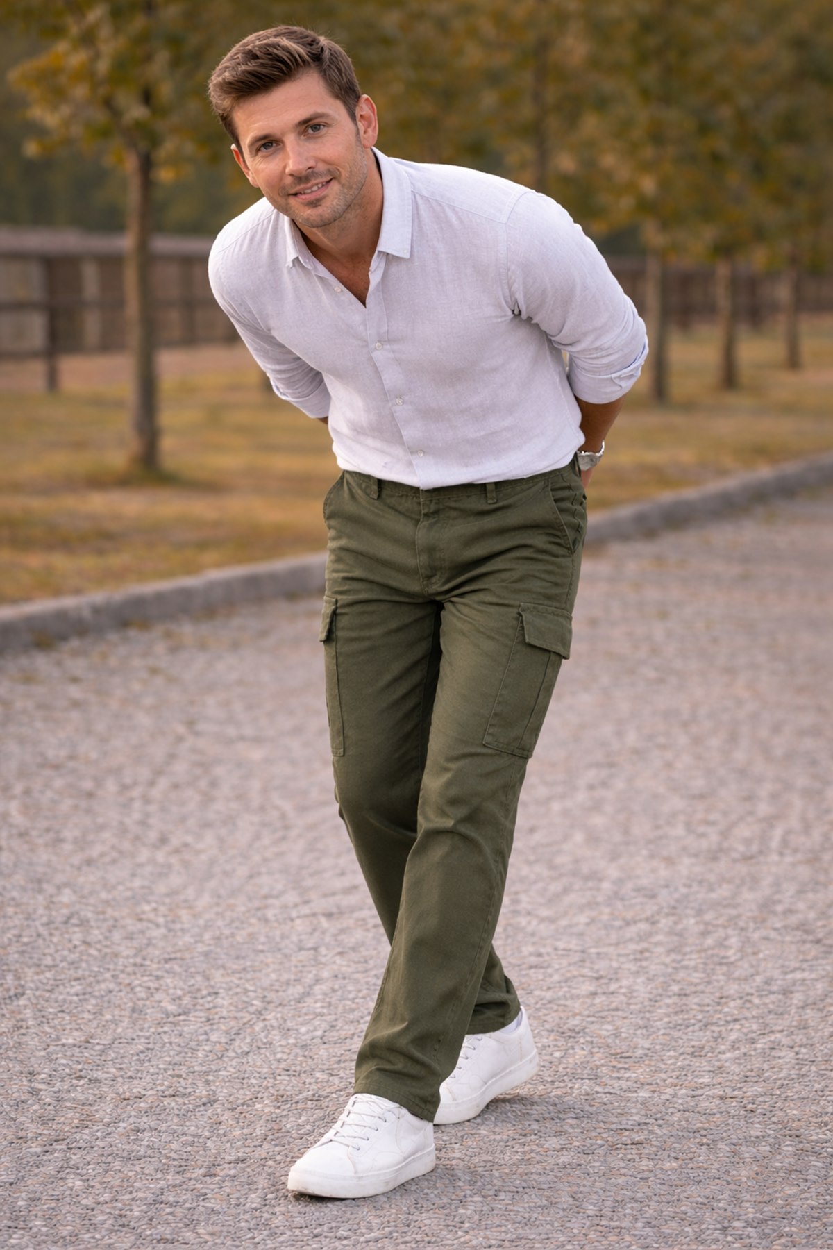 Erkek Premium Comfort Haki Kargo Baggy Pantolon