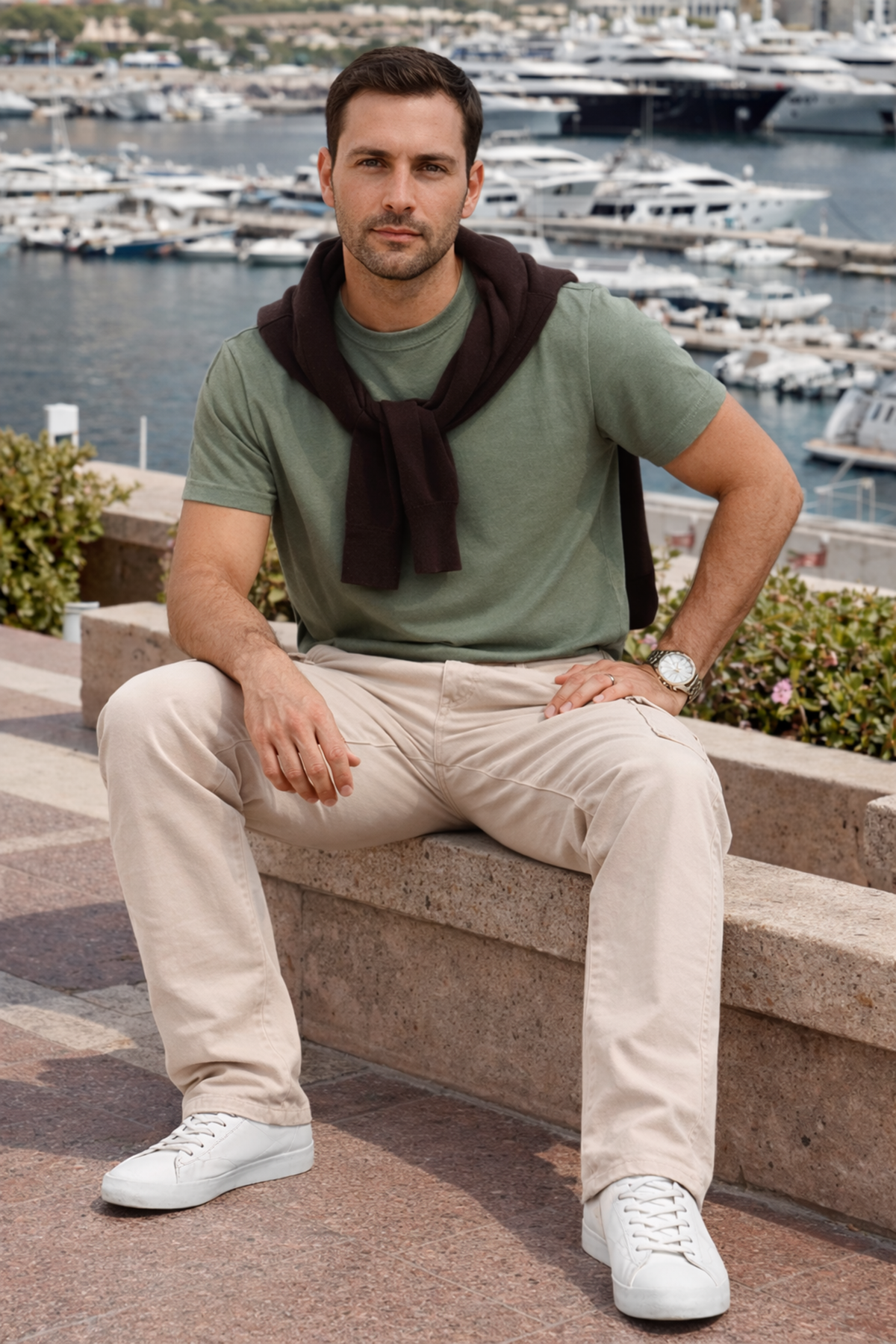 Erkek Relax Fit Bej Baggy Kargo Pantolon