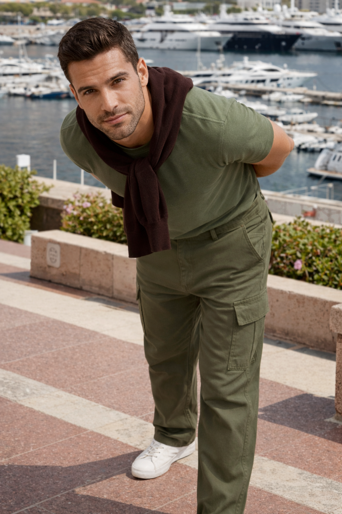 Erkek Relax Fit Haki Baggy Kargo Pantolon