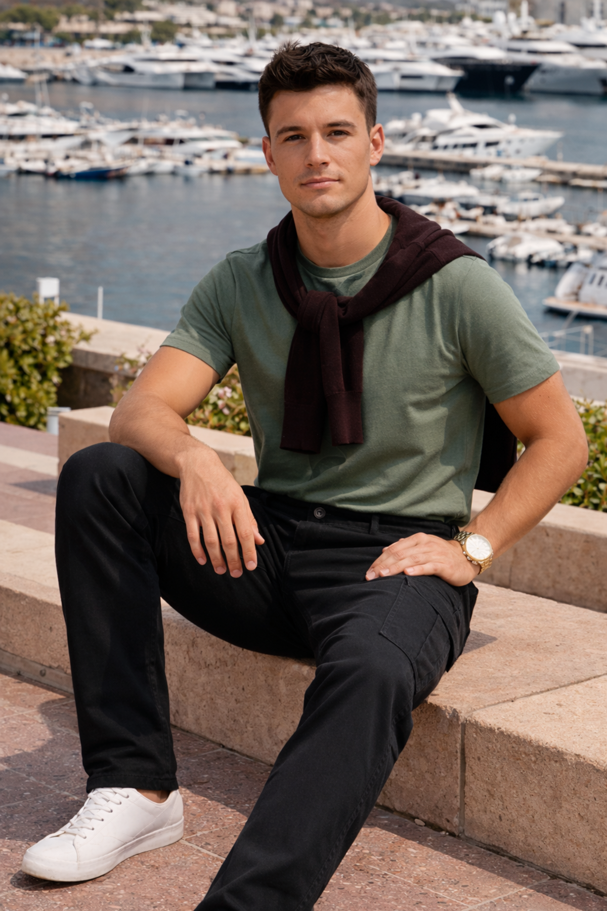 Erkek Relax Fit Siyah Baggy Kargo Pantolon