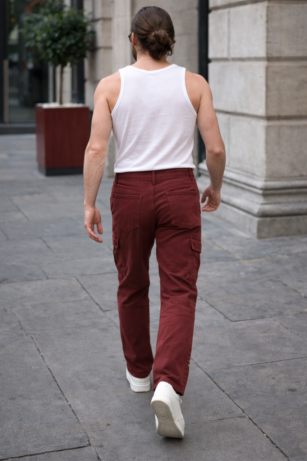 Erkek Günlük Kargo Cep Kiremit Baggy Pantolon