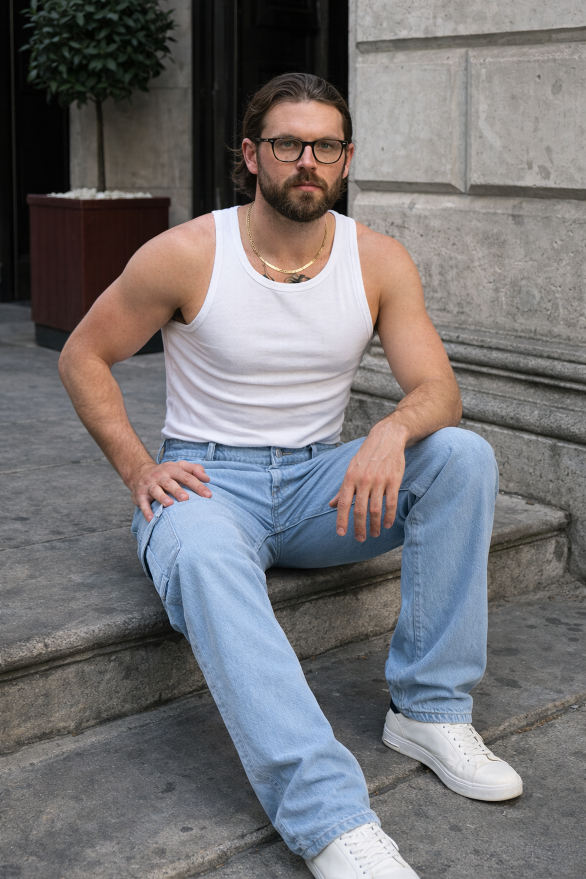 Erkek Günlük Kargo Cep B.Mavi Baggy Pantolon