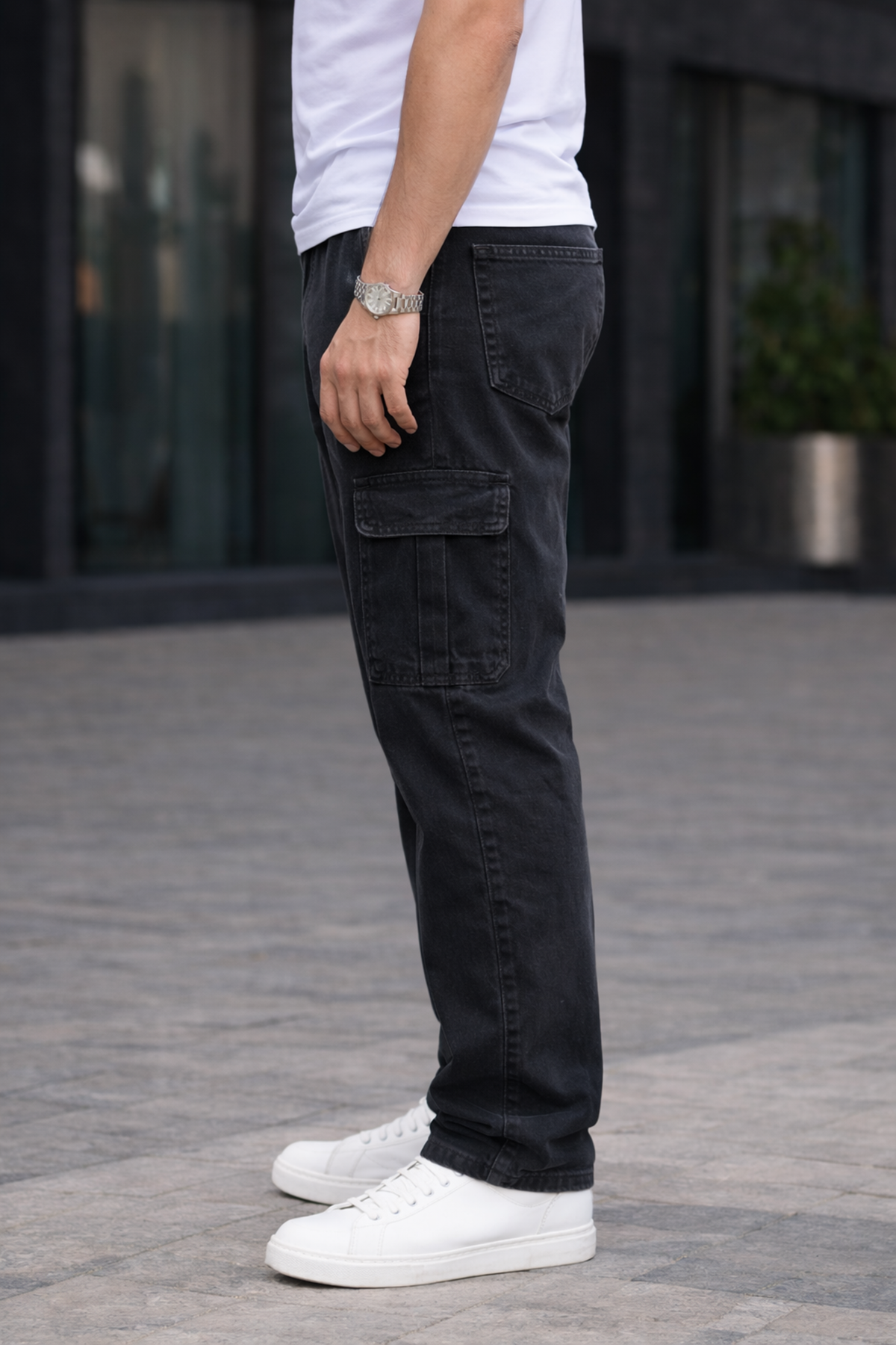 Erkek Trend Bol Paça Günlük Kargo Füme Baggy Pantolon