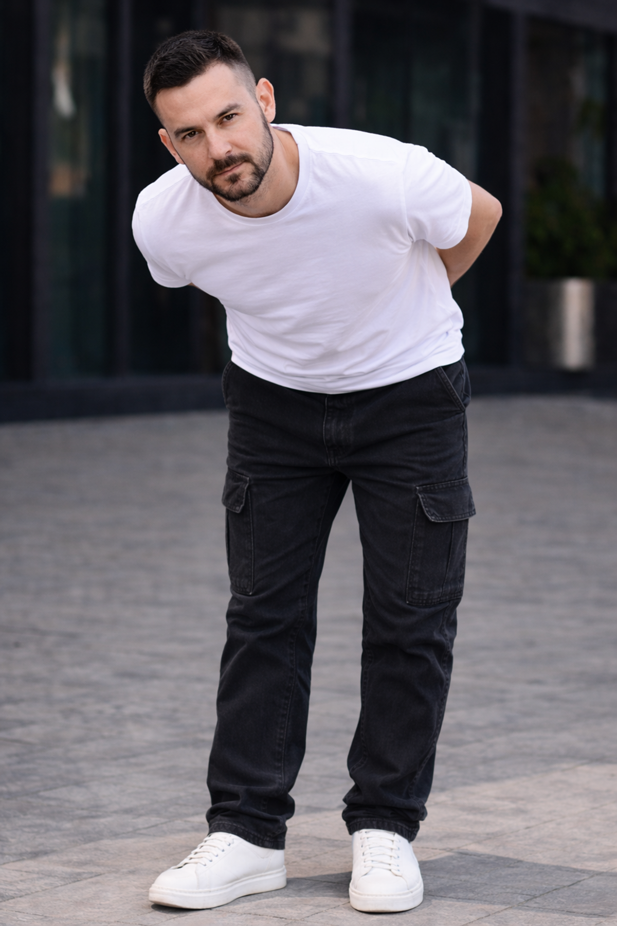 Erkek Trend Bol Paça Günlük Kargo Füme Baggy Pantolon