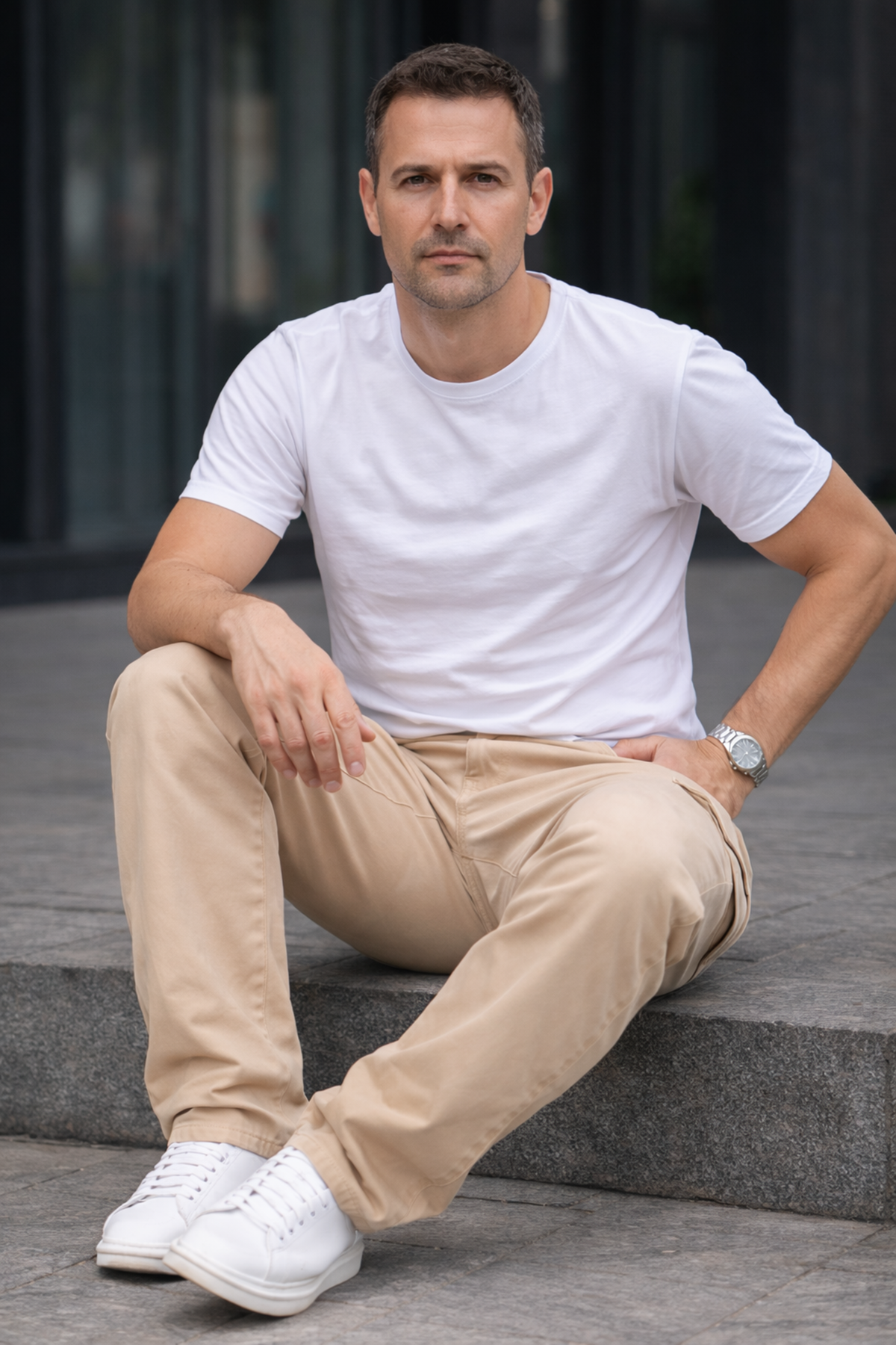 Erkek Trend Bol Paça Günlük Kargo Taş Baggy Pantolon