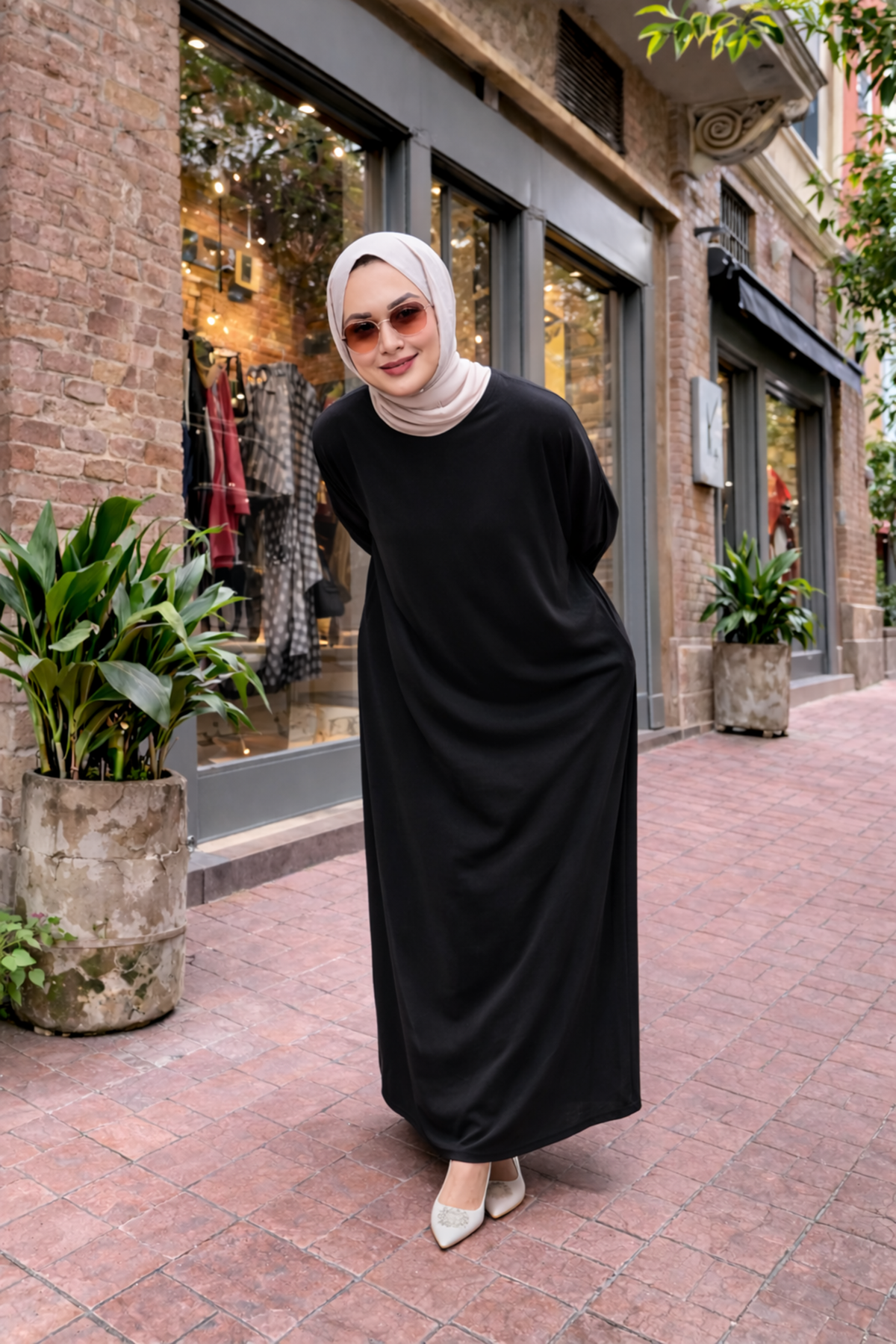 Kadın Premium Comfort Uzun Siyah Namaz Elbisesi