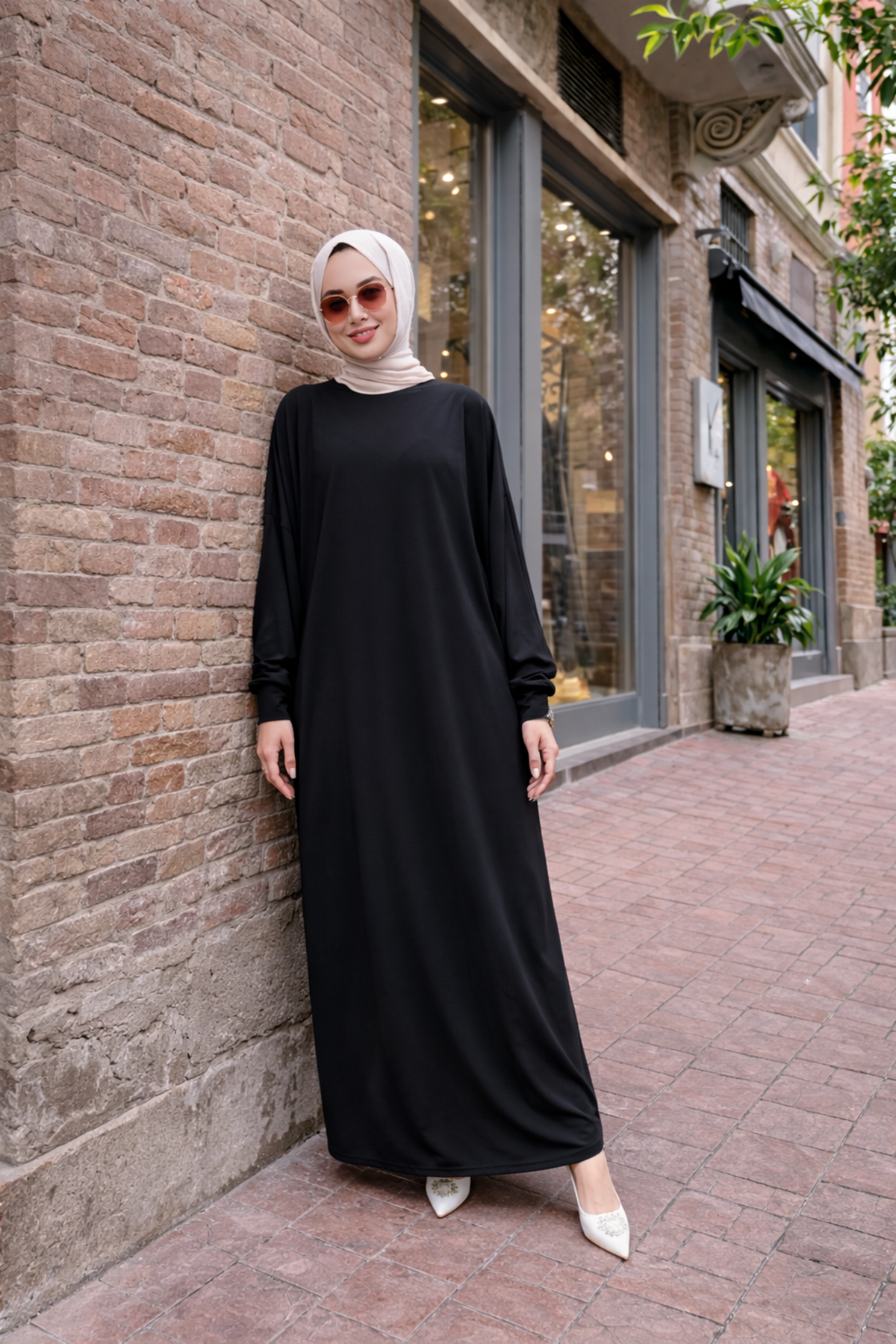 Kadın Premium Comfort Uzun Siyah Namaz Elbisesi