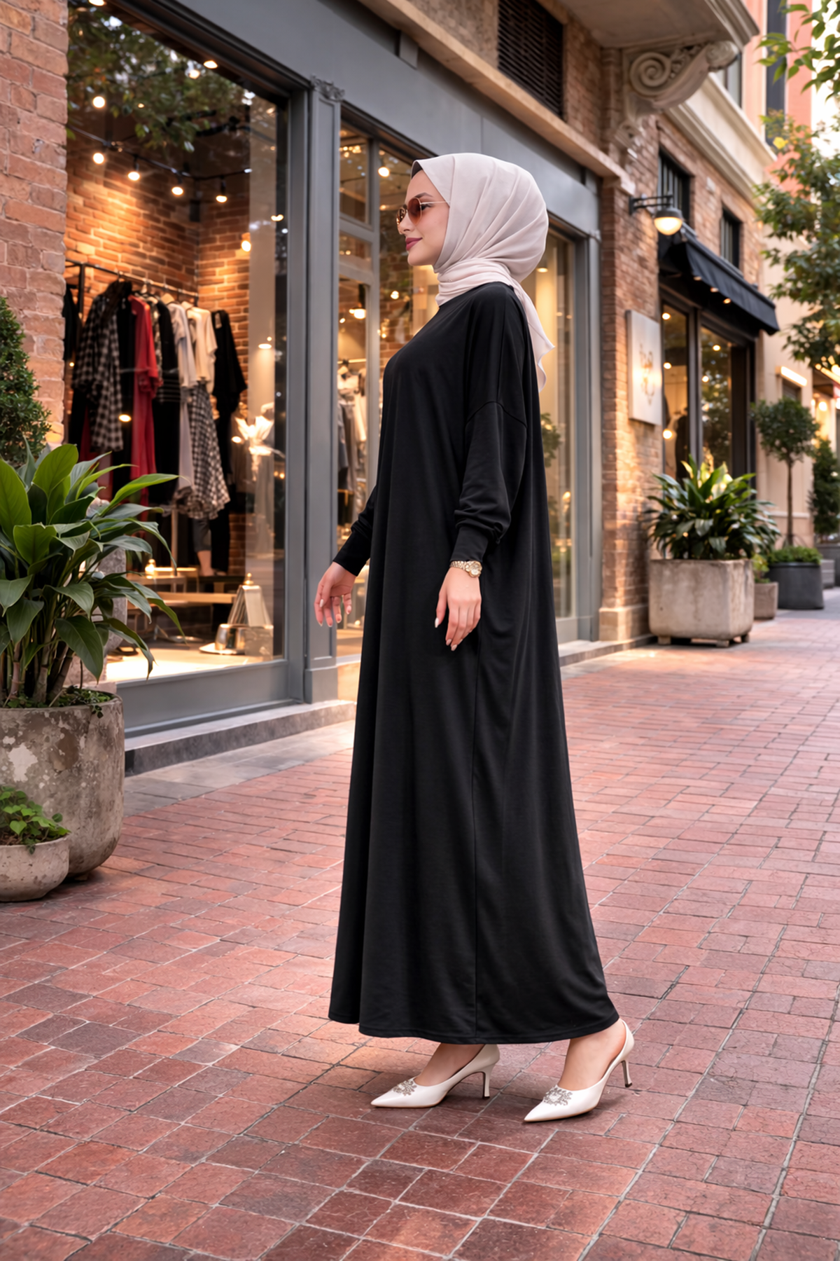 Kadın Premium Comfort Uzun Siyah Namaz Elbisesi