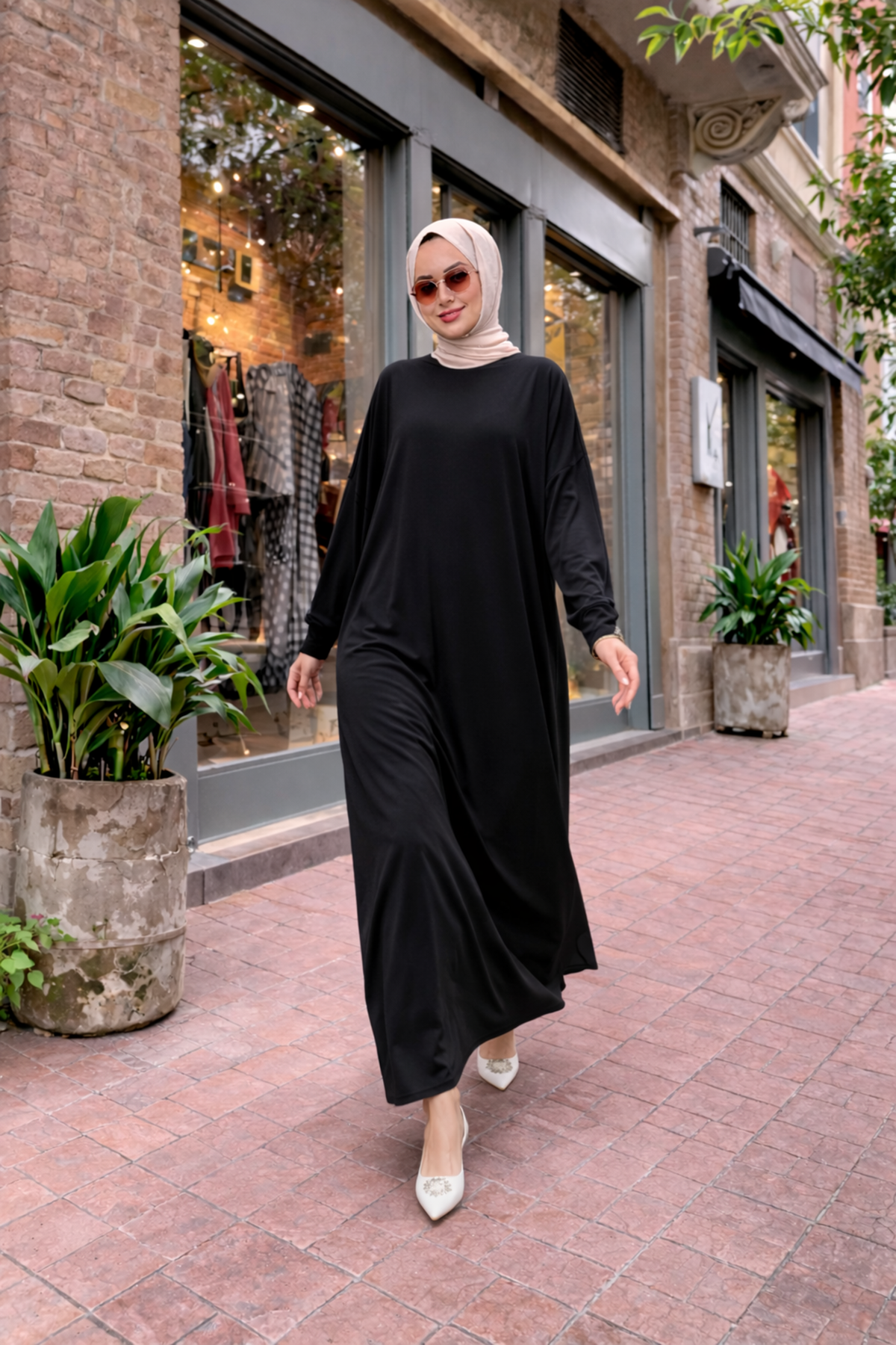 Kadın Premium Comfort Uzun Siyah Namaz Elbisesi