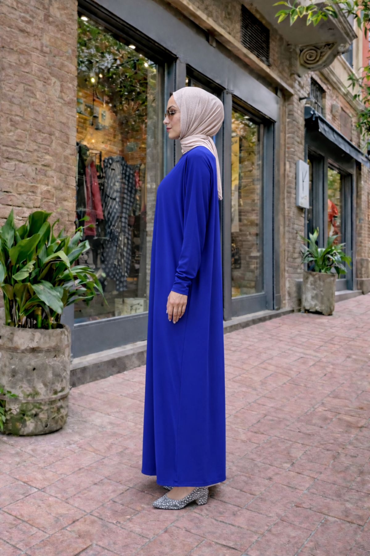 Kadın Premium Comfort Uzun Mavi Namaz Elbisesi