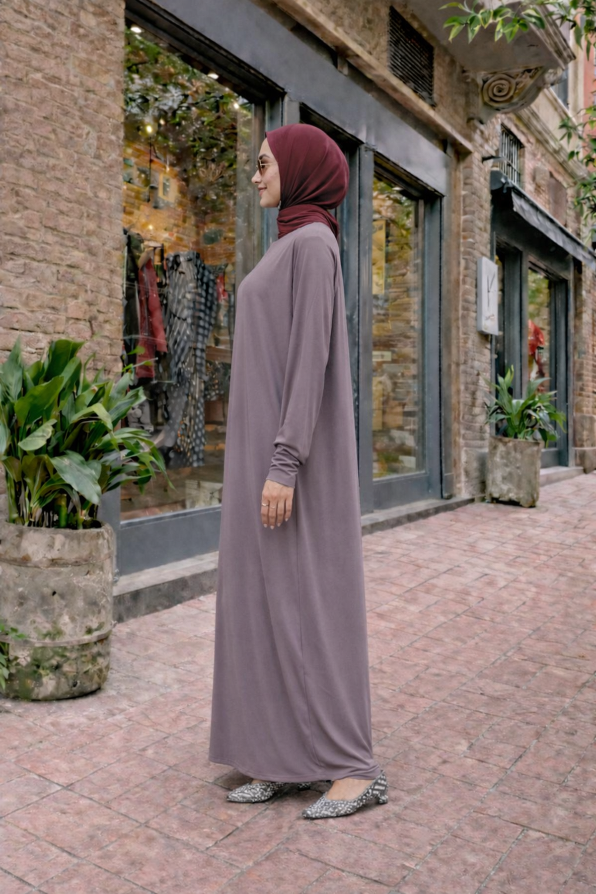 Kadın Premium Comfort Uzun Pembe Namaz Elbisesi