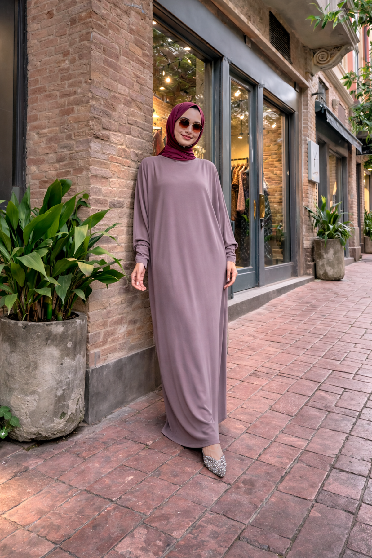 Kadın Premium Comfort Uzun Pembe Namaz Elbisesi