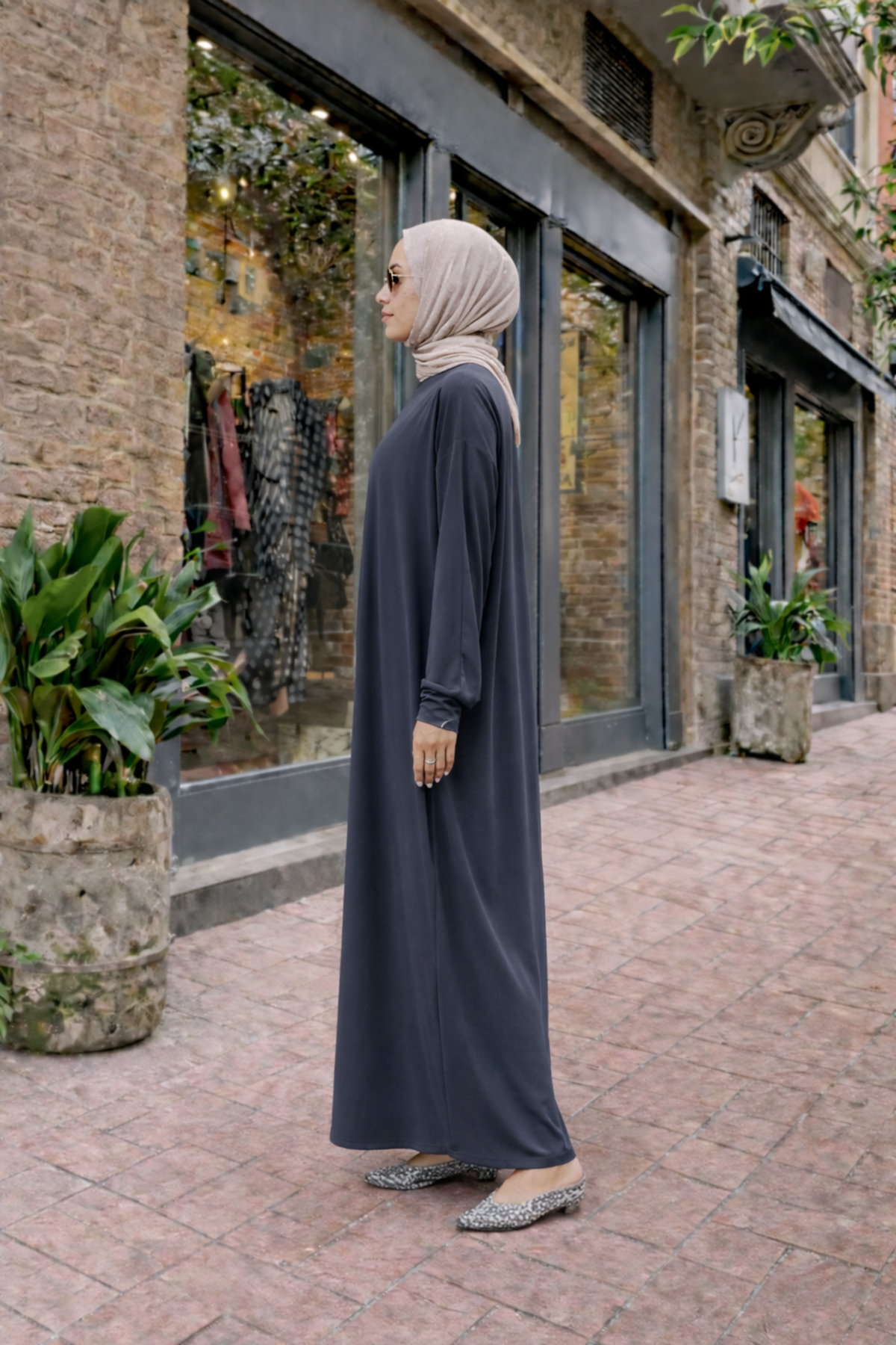 Kadın Premium Comfort Uzun Füme Namaz Elbisesi