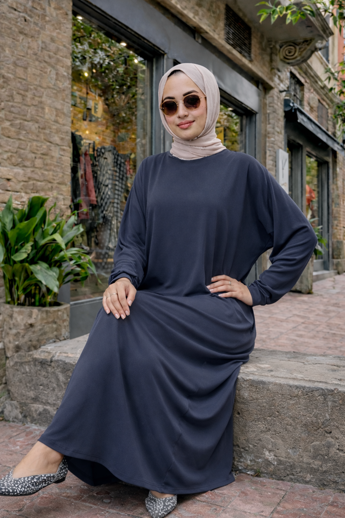 Kadın Premium Comfort Uzun Füme Namaz Elbisesi